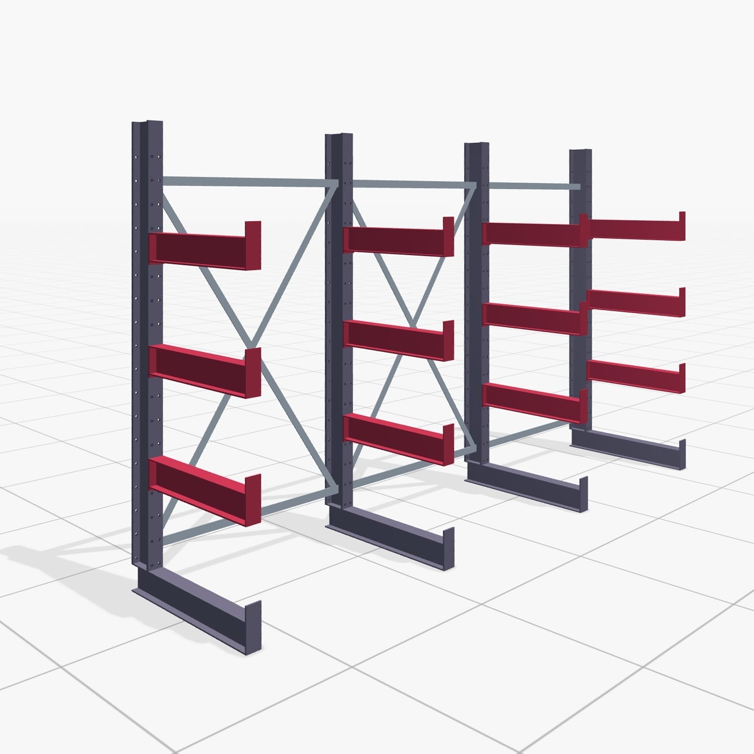 Draagarmstellingen handbediend KHX 3000, H: 2.000 mm, B: 3067 mm, Armlengte: 600 mm (750 kg), enkelzijdig gebruik