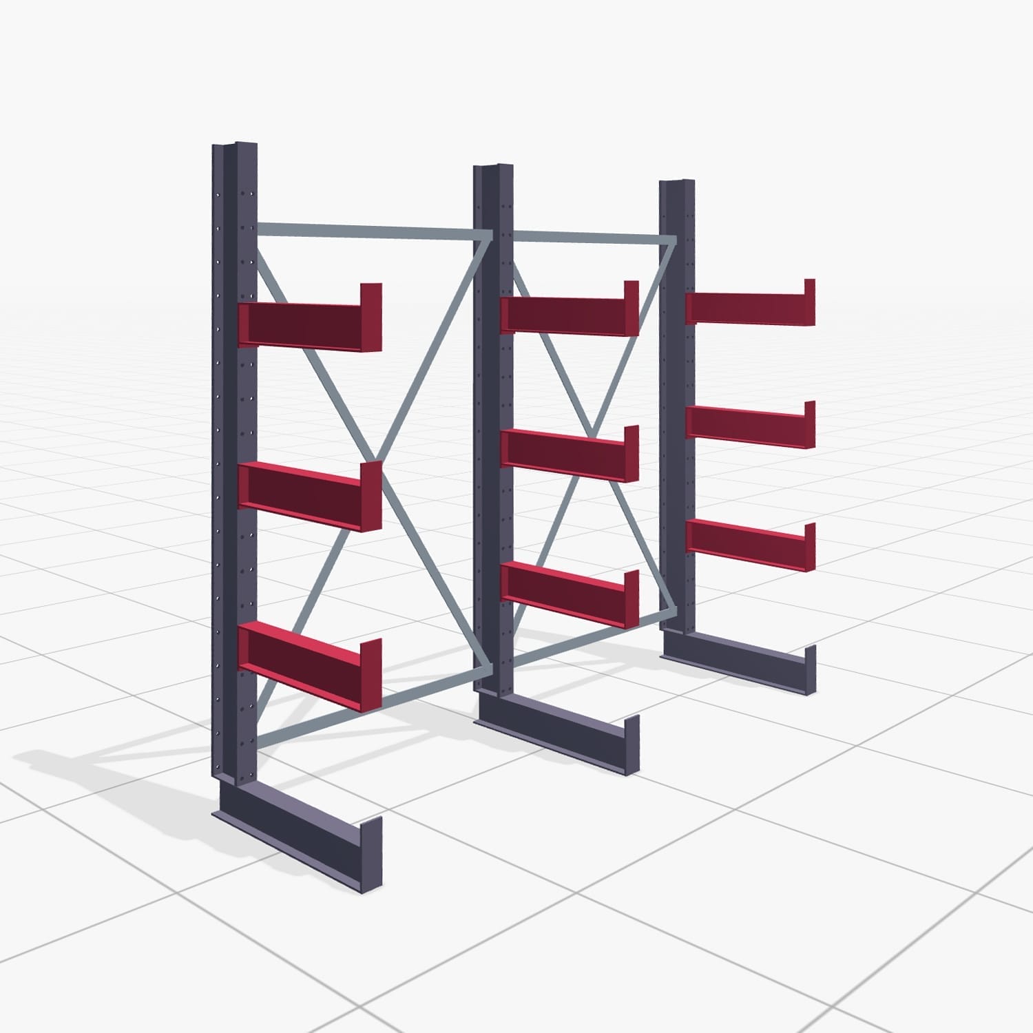 Draagarmstellingen handbediend KHX 3000, H: 2.000 mm, B: 2066 mm, Armlengte: 500 mm (900 kg), enkelzijdig gebruik