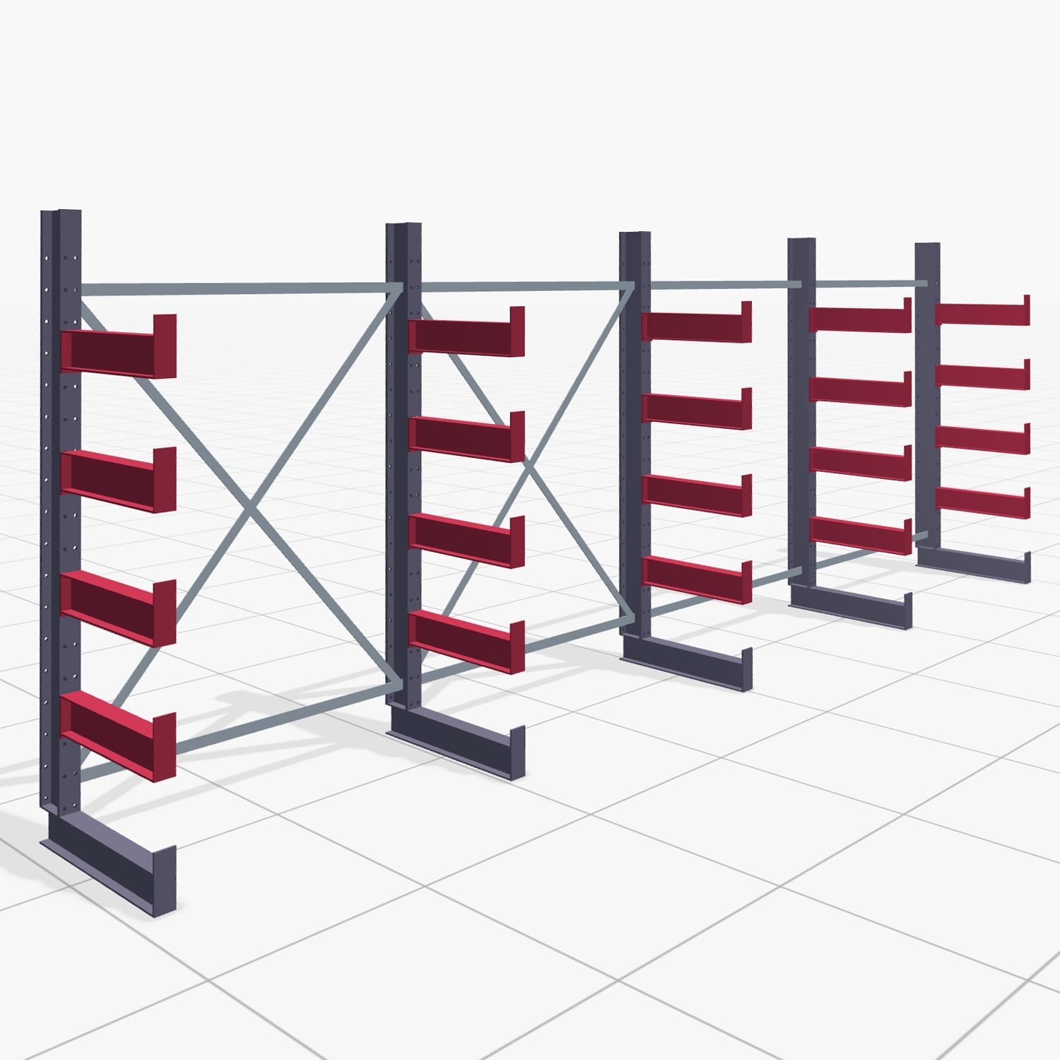 Draagarmstellingen handbediend KHX 3000, H: 2.000 mm, B: 5208 mm, Armlengte: 500 mm (900 kg), eenzijdig gebruik