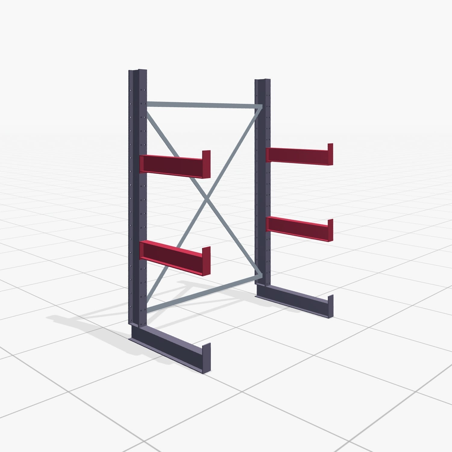 Draagarmstellingen handbediend KHX 3000, H: 2.000 mm, B: 1350 mm, Armlengte: 600 mm (750 kg), Eenzijdig gebruik