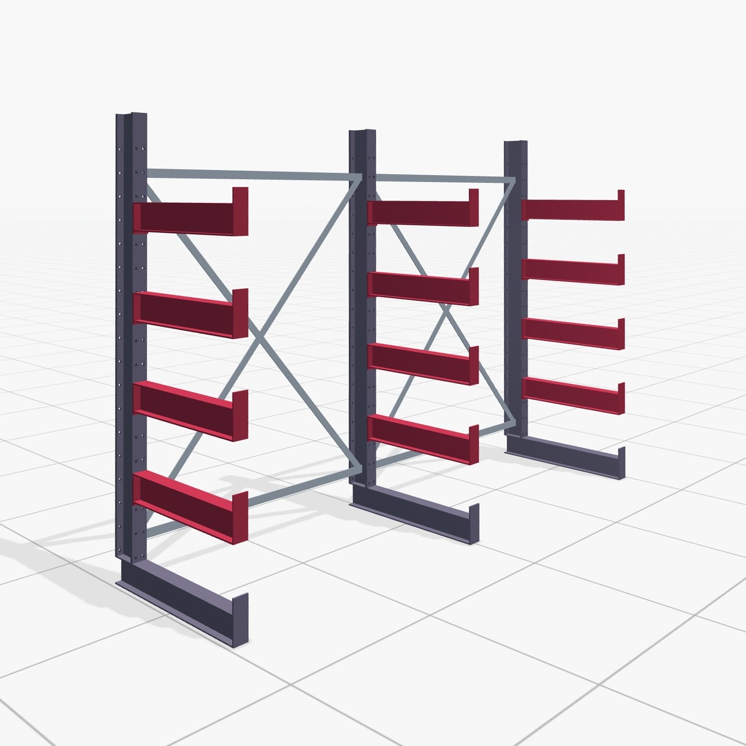 Draagarmstellingen handbediend KHX 3000, H: 2.000 mm, B: 2636 mm, Armlengte: 600 mm (750 kg), enkelzijdig gebruik