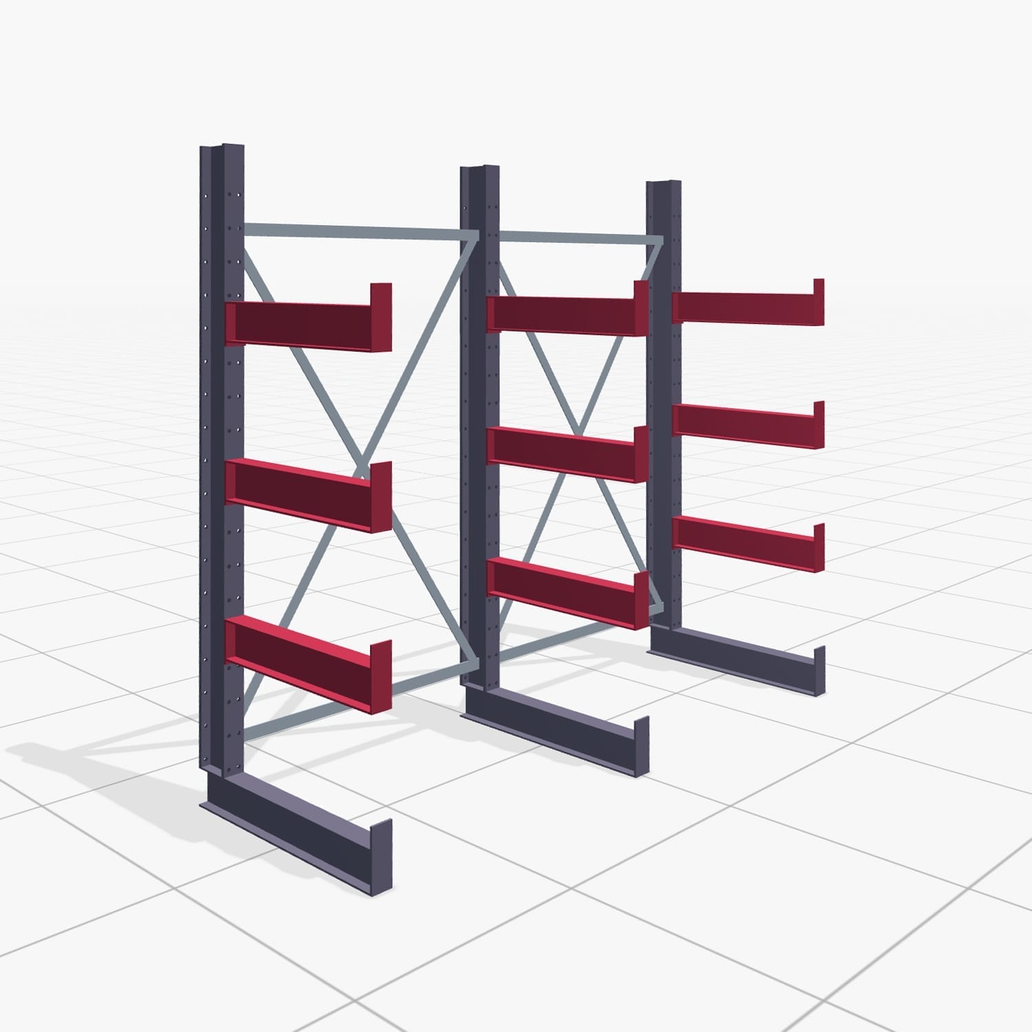 Draagarmstellingen handbediend KHX 3000, H: 2.000 mm, B: 2066 mm, Armlengte: 600 mm (750 kg), eenzijdig gebruik