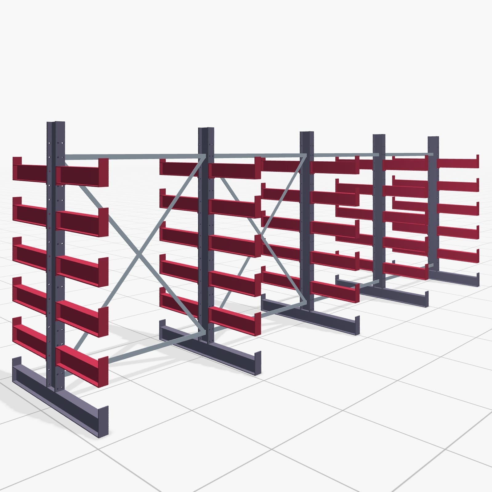 Draagarmstellingen handbediend KHX 3000, H: 2.000 mm, B: 5208 mm, Armlengte: 500 mm (900 kg), tweezijdig gebruik