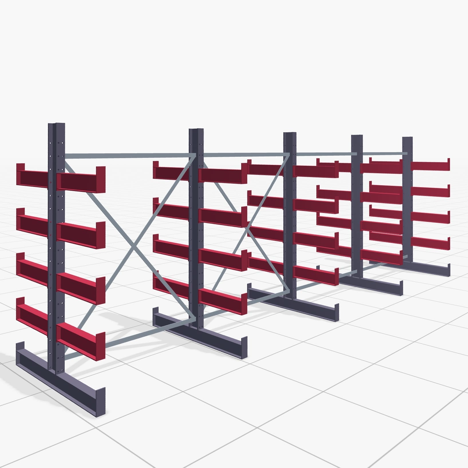 Draagarmstellingen handbediend KHX 3000, H: 2.000 mm, B: 5208 mm, Armlengte: 500 mm (900 kg), dubbelzijdig gebruik