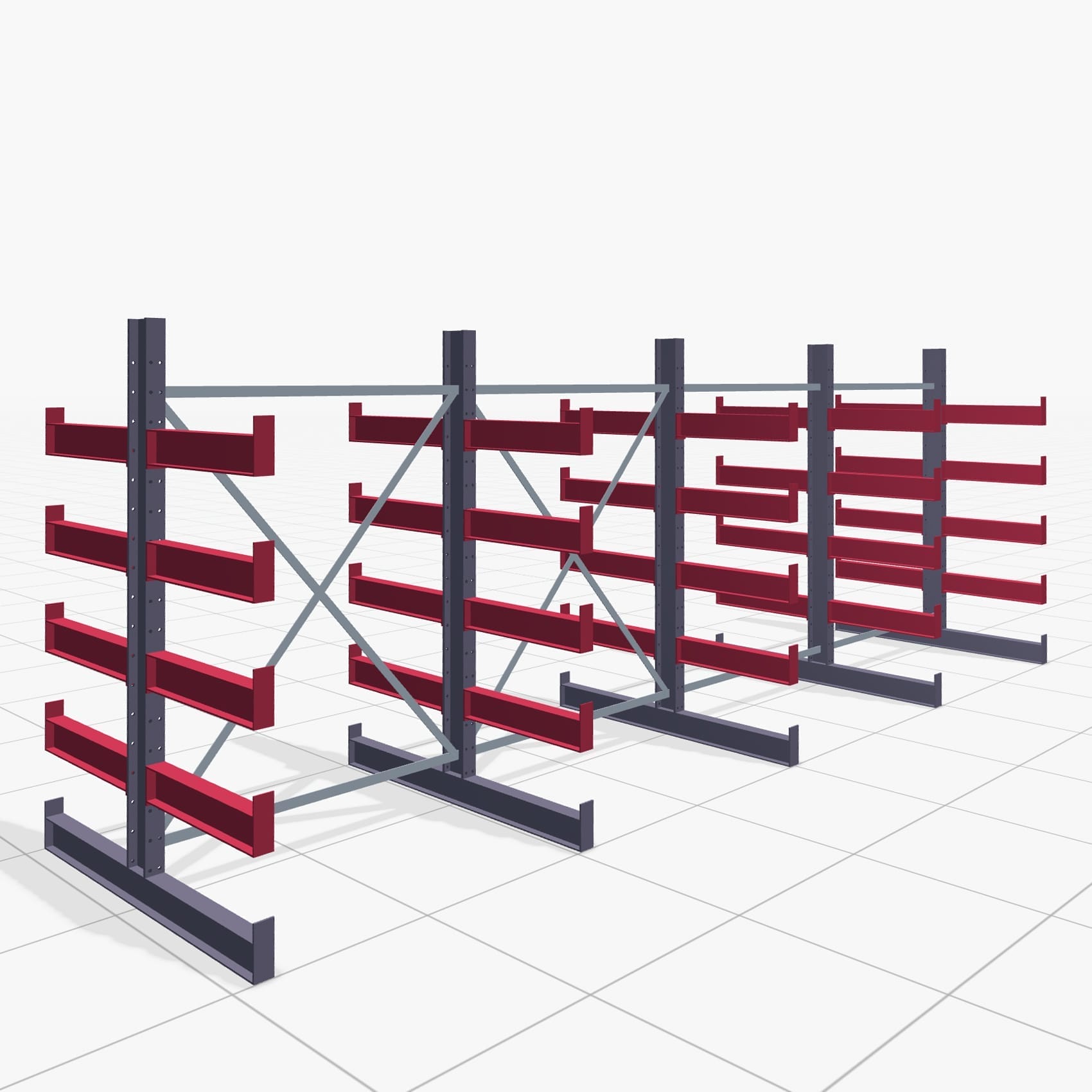 Draagarmstellingen handbediend KHX 3000, H: 2.000 mm, B: 5208 mm, Armlengte: 600 mm (750 kg), dubbelzijdig gebruik