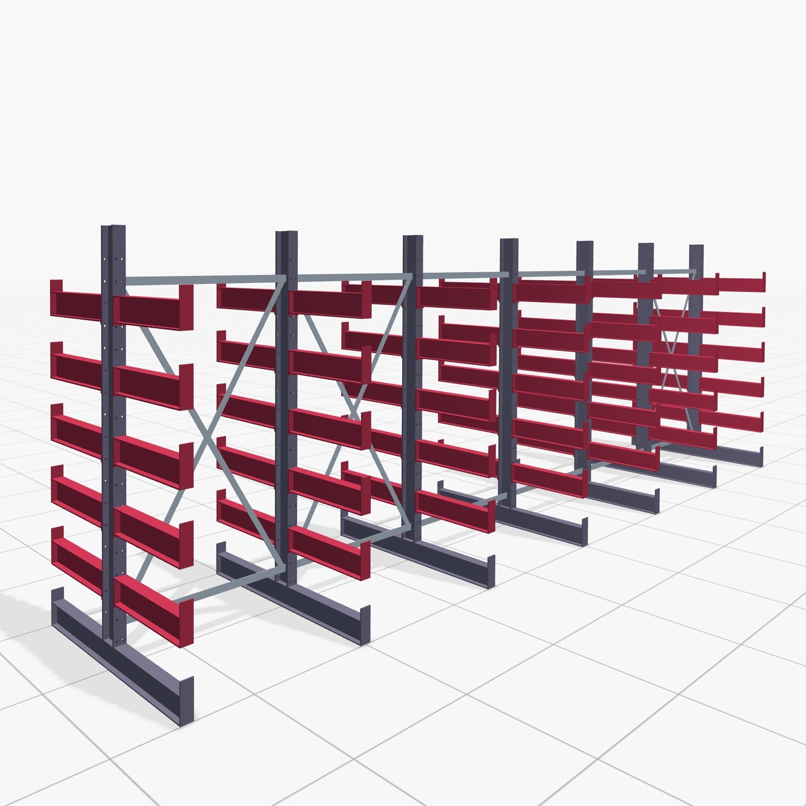 Draagarmstellingen handbediend KHX 3000, H: 2.000 mm, B: 6070 mm, Armlengte: 600 mm (750 kg), dubbelzijdig gebruik