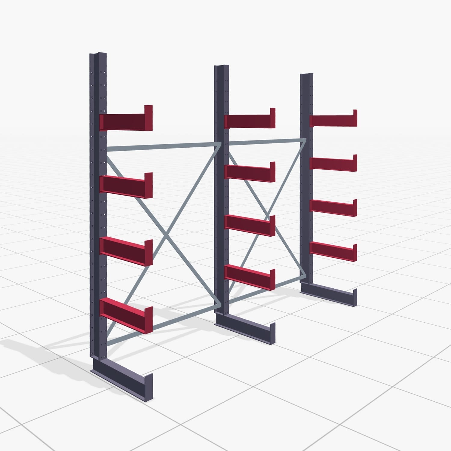 Draagarmstellingen handbediend KHX 3000, H: 2.500 mm, B: 2636 mm, Armlengte: 500 mm (900 kg), enkelzijdig gebruik