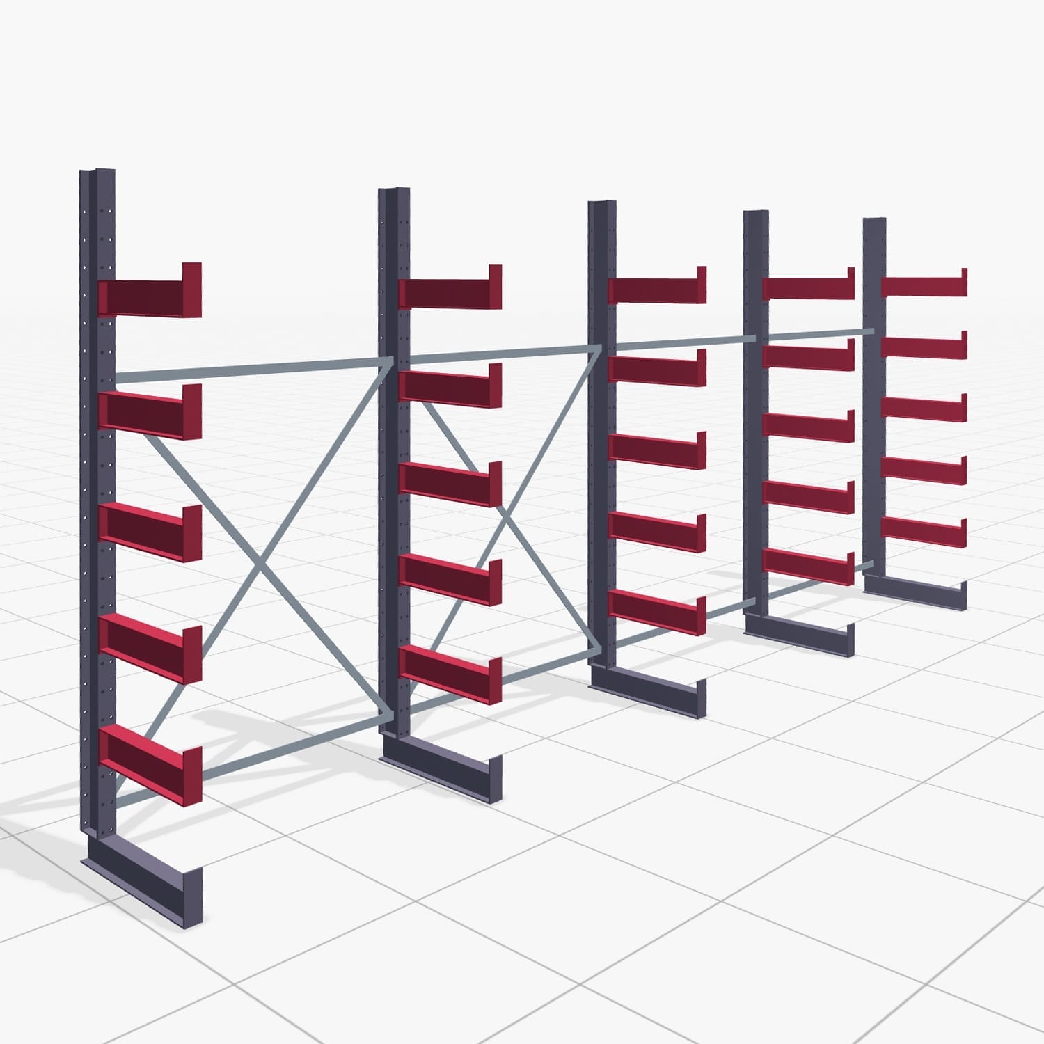 Draagarmstellingen handbediend KHX 3000, H: 2.500 mm, B: 5208 mm, Armlengte: 500 mm (900 kg), Enkelzijdig gebruik