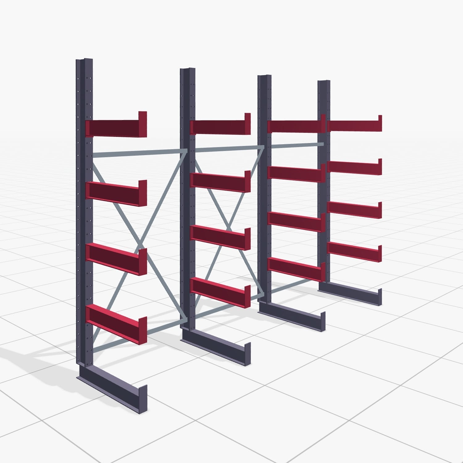 Draagarmstellingen handbediend KHX 3000, H: 2.500 mm, B: 3067 mm, Armlengte: 600 mm (750 kg), enkelzijdig gebruik
