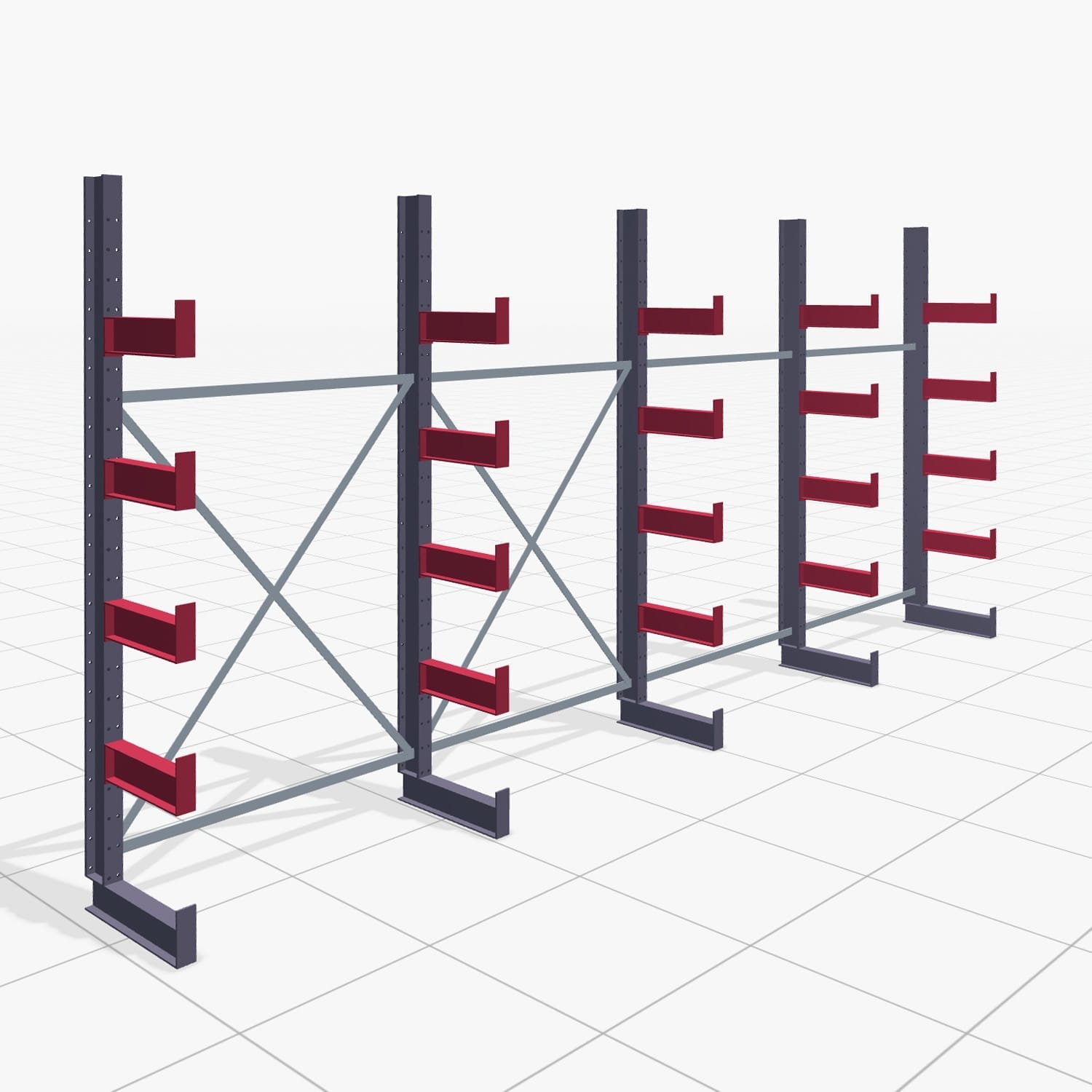 Draagarmstellingen handbediend KHX 3000, H: 2.500 mm, B: 5208 mm, Armlengte: 800 mm (560kg), eenzijdig gebruik