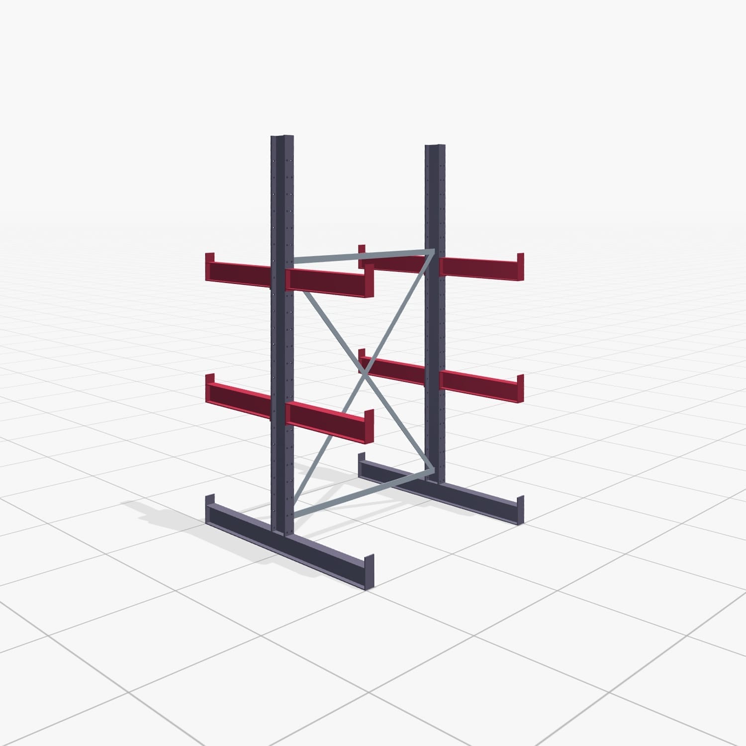Rayonnages cantilever manuels KHX 3000, H : 2 500 mm, l : 1350 mm, longueur de bras : 600 mm (750 kg), utilisation des deux côtés