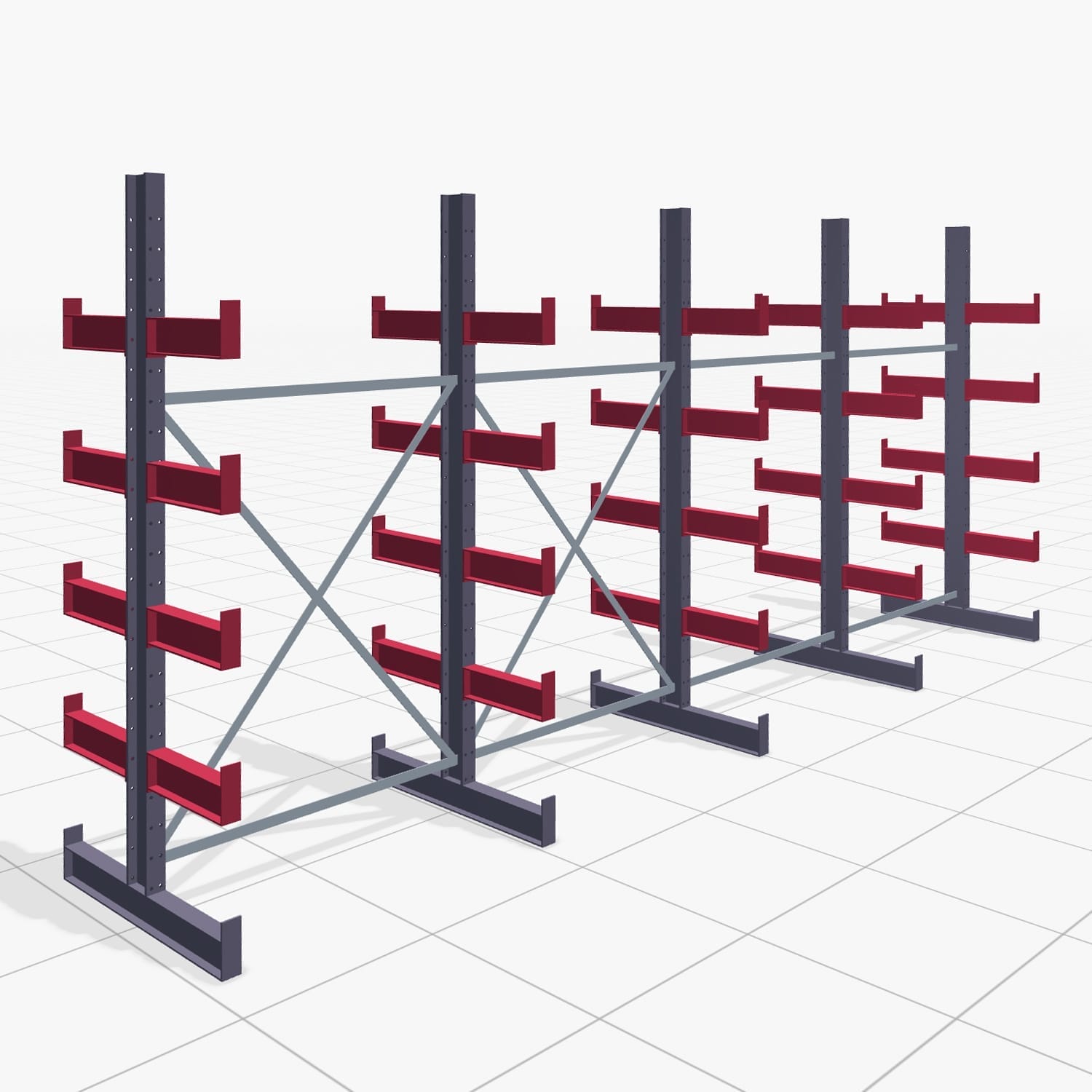 Draagarmstellingen handbediend KHX 3000, H: 2.500 mm, B: 5208 mm, Armlengte: 800 mm (560kg), dubbelzijdig gebruik