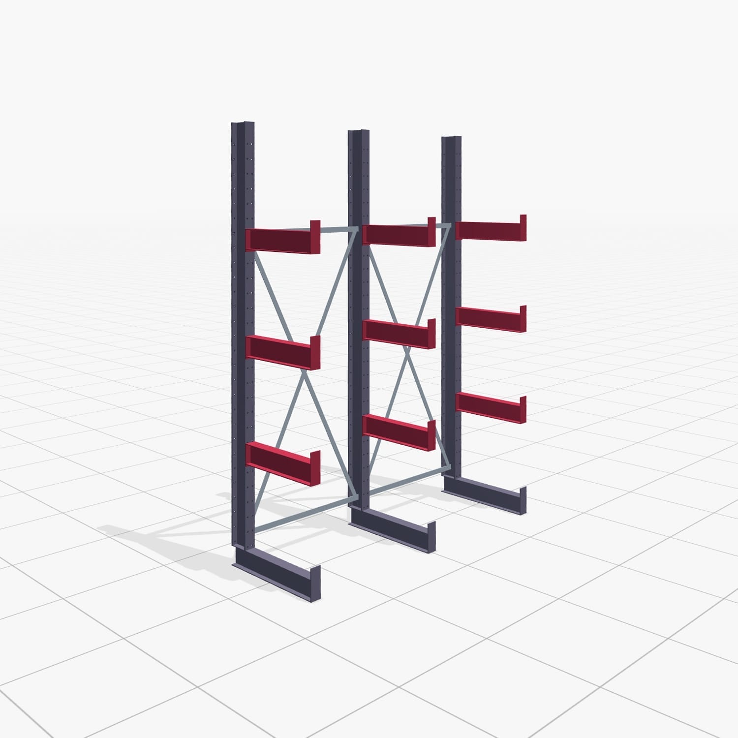 Draagarmstellingen handbediend KHX 3000, H: 3.000 mm, B: 2075 mm, armlengte: 400 mm (1.120 kg), enkelzijdig gebruik