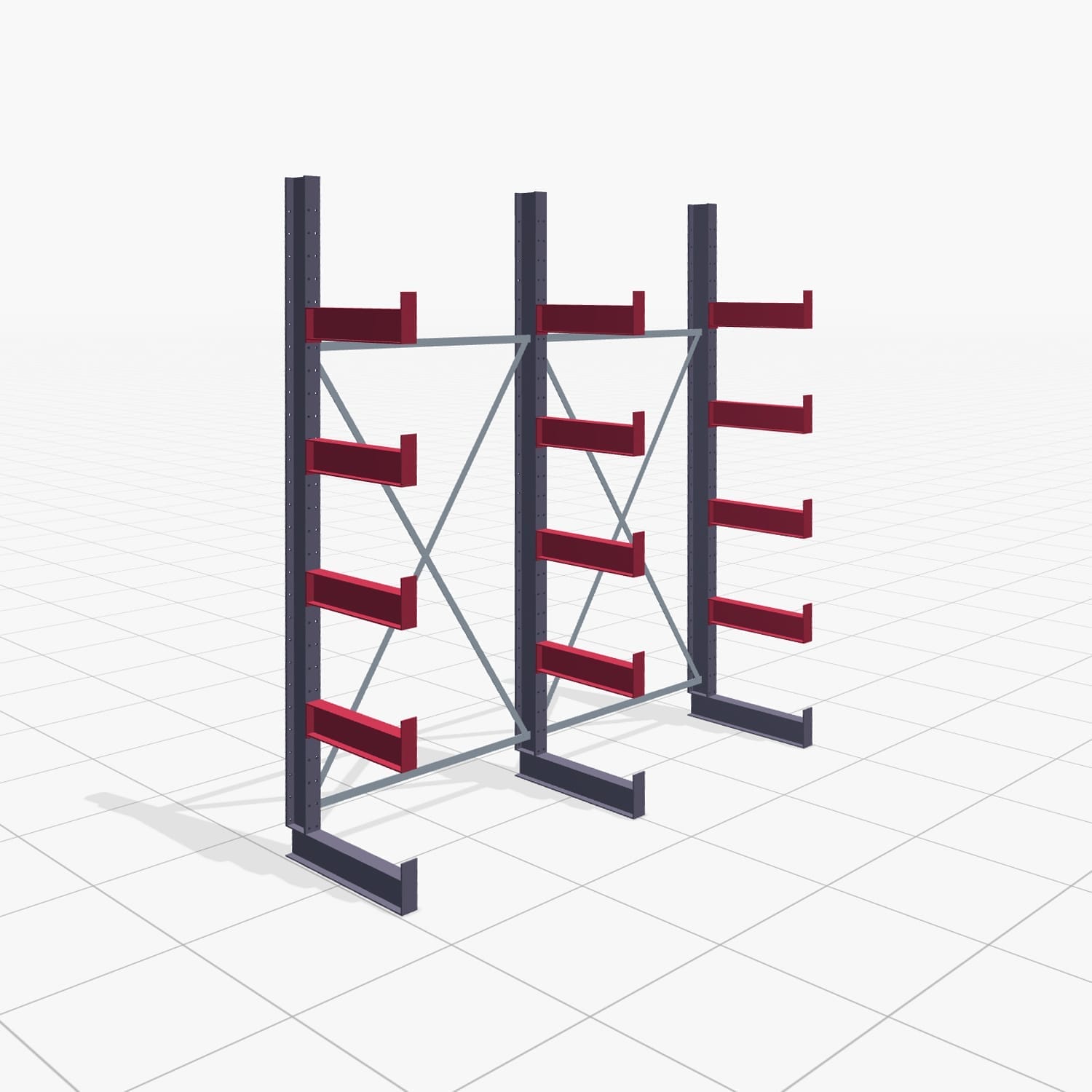 Draagarmstellingen handbediend KHX 3000, H: 3.000 mm, B: 2645 mm, Armlengte: 800 mm (560kg), eenzijdig gebruik