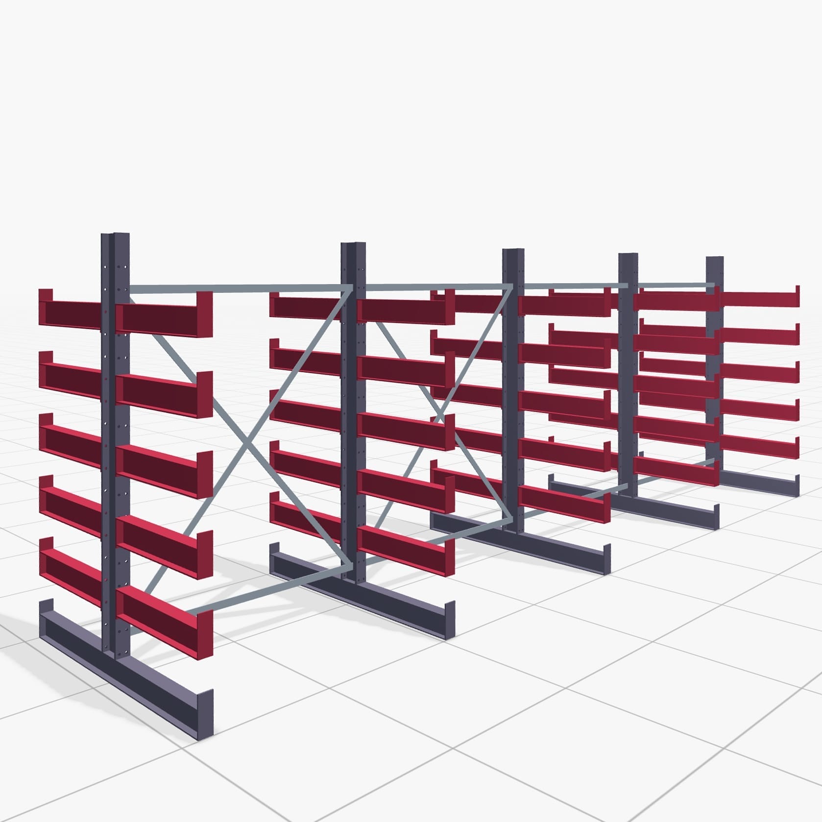 Draagarmstellingen handbediend KHX 3000, H: 2.000 mm, B: 5208 mm, Armlengte: 600 mm (750 kg), dubbelzijdig gebruik