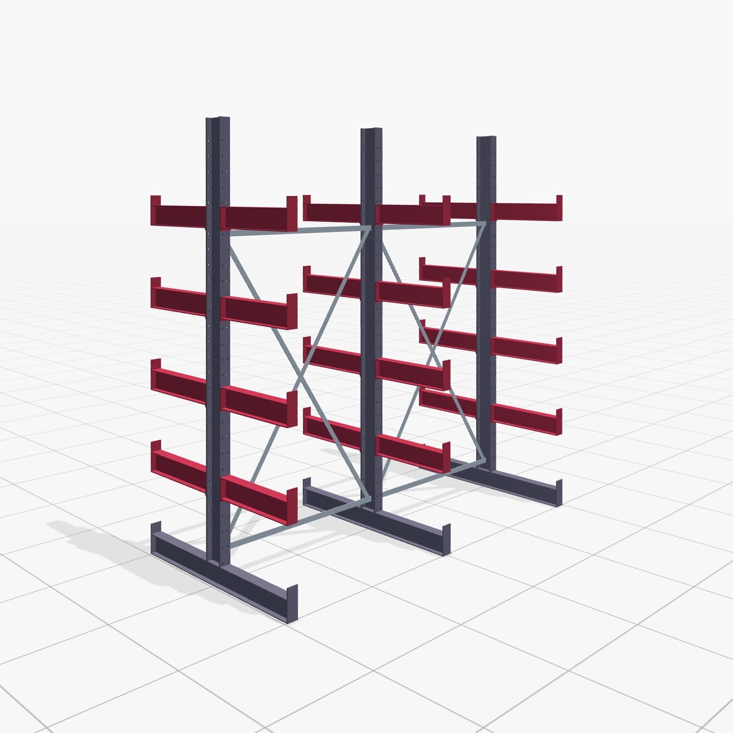 Draagarmstellingen handbediend KHX 3000, H: 3.000 mm, B: 2645 mm, armlengte: 800 mm (560kg), dubbelzijdig gebruik