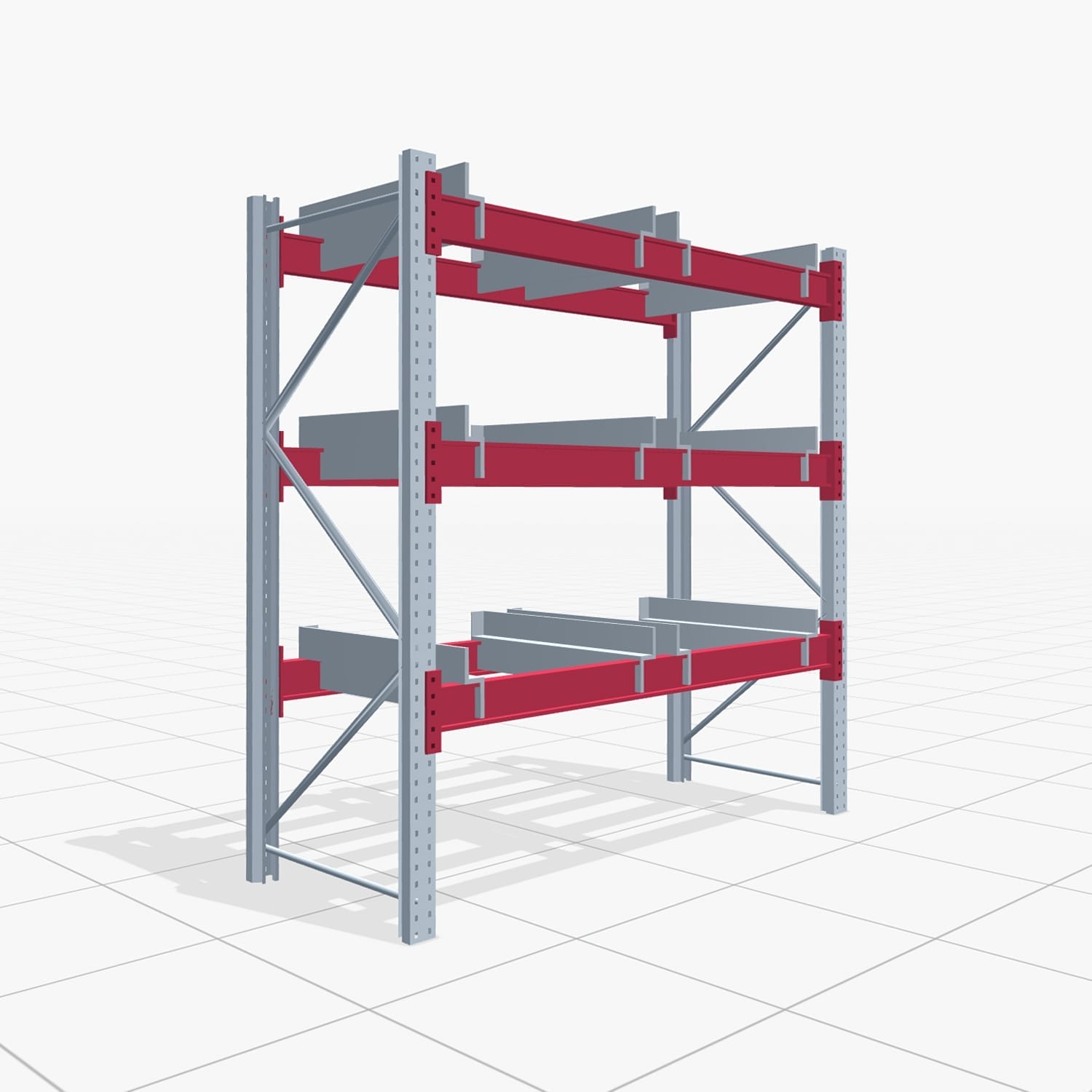 Rayonnages à palettes PRX 1000, caisse grillagée, H : 2.100 mm, L : 2.000 mm, poids de palette : 500 kg, emplacements palettes : 8