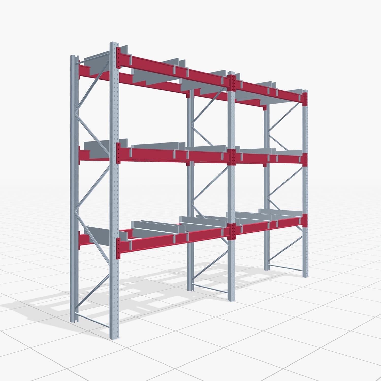 Rayonnages à palettes PRX 1000, caisse grillagée, H: 3.100 mm, B: 3.900 mm, poids palette : 500 kg, emplacements palettes : 16