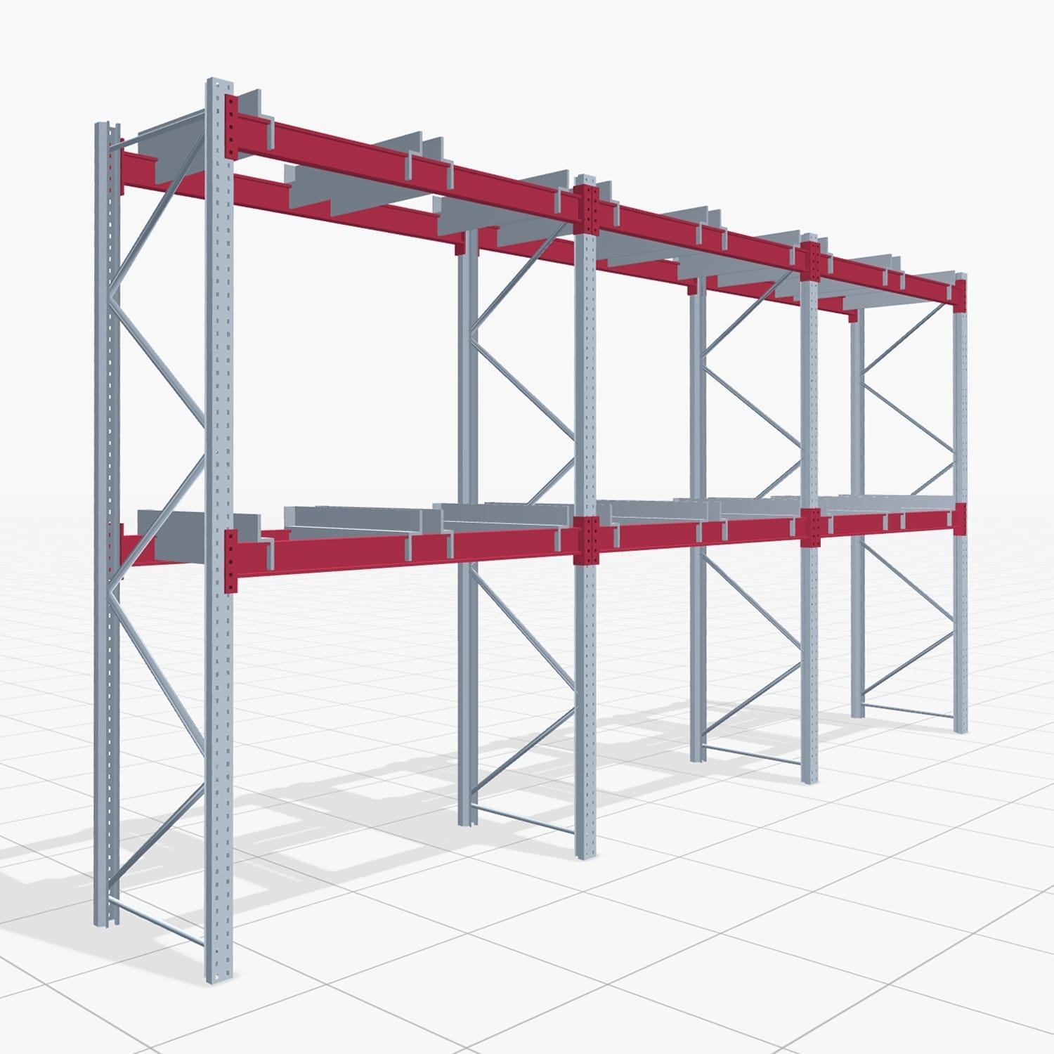 Rayonnages à palettes PRX 1000, caisse grillagée, H: 3.100 mm, L : 5.800 mm, poids de palette : 1.000 kg, emplacements palettes : 18