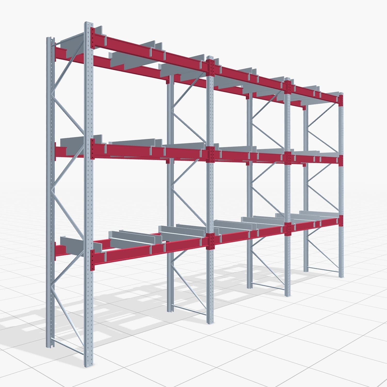 Rayonnages à palettes PRX 1000, caisse-palette, H : 3 600 mm, L : 5 800 mm, poids de palette : 750 kg, emplacements palettes : 24
