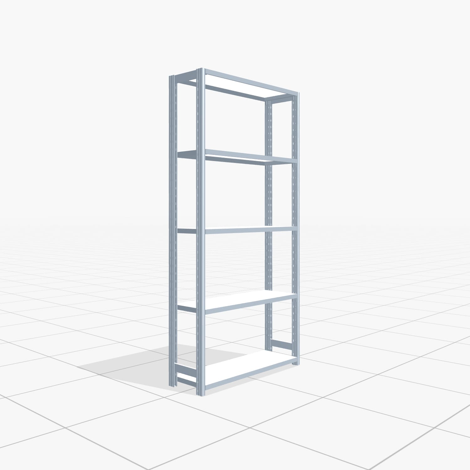 Rayonnages métalliques FBX 4000, H : 2.000 mm, L : 1.029 mm mm, P : 300 mm, niveaux : 5