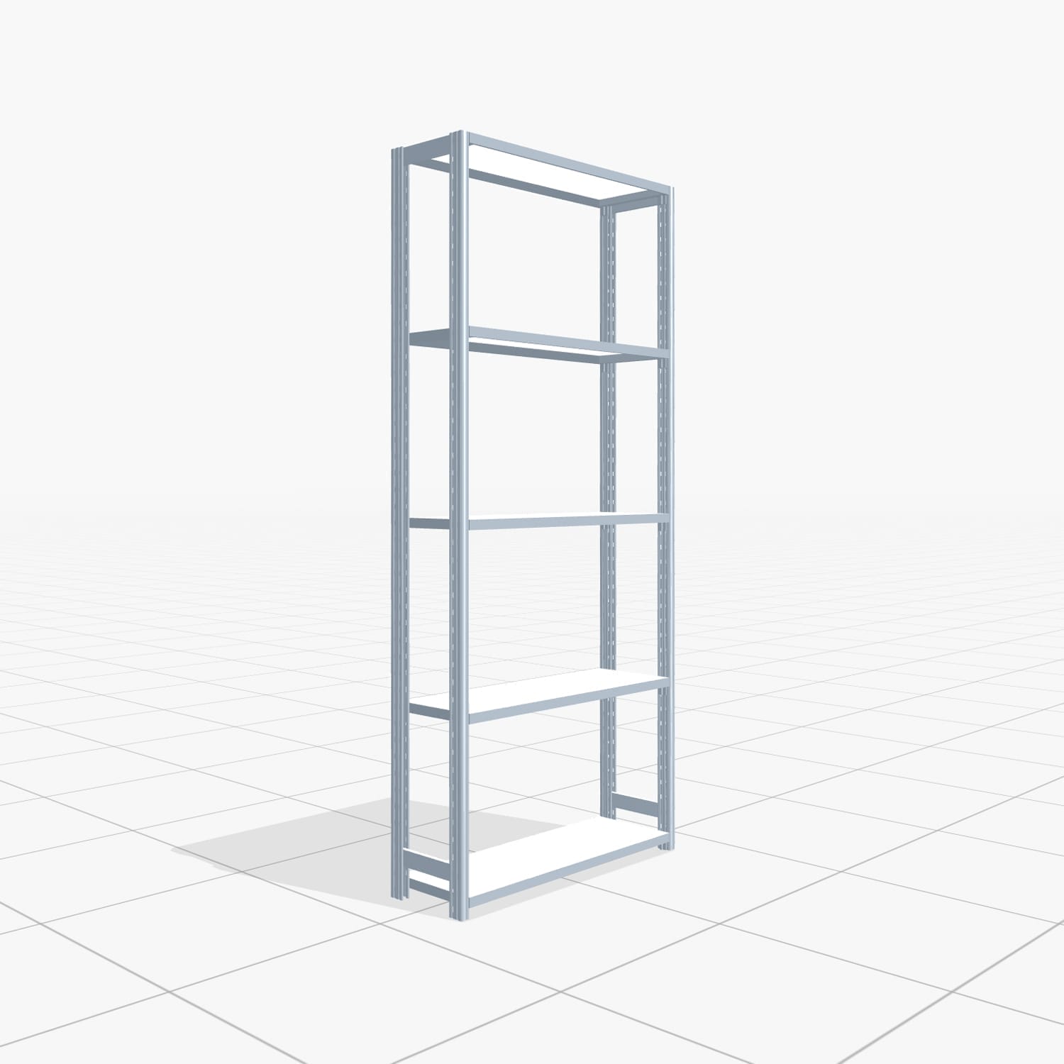 Rayonnages métalliques FBX 4000, H : 2.250 mm, B : 1.029 mm mm, P : 300 mm, niveaux : 5