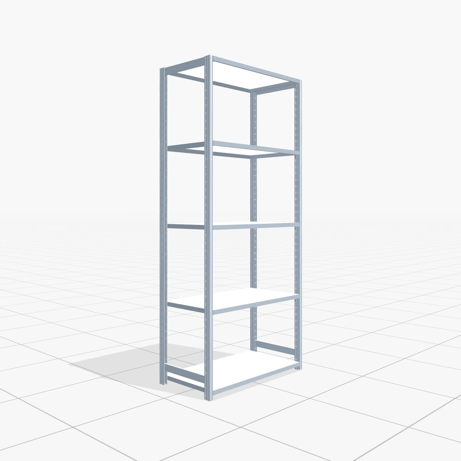 Rayonnages métalliques FBX 4000, H: 2.250 mm, L : 1.029 mm mm, P: 500 mm, Niveaux : 5