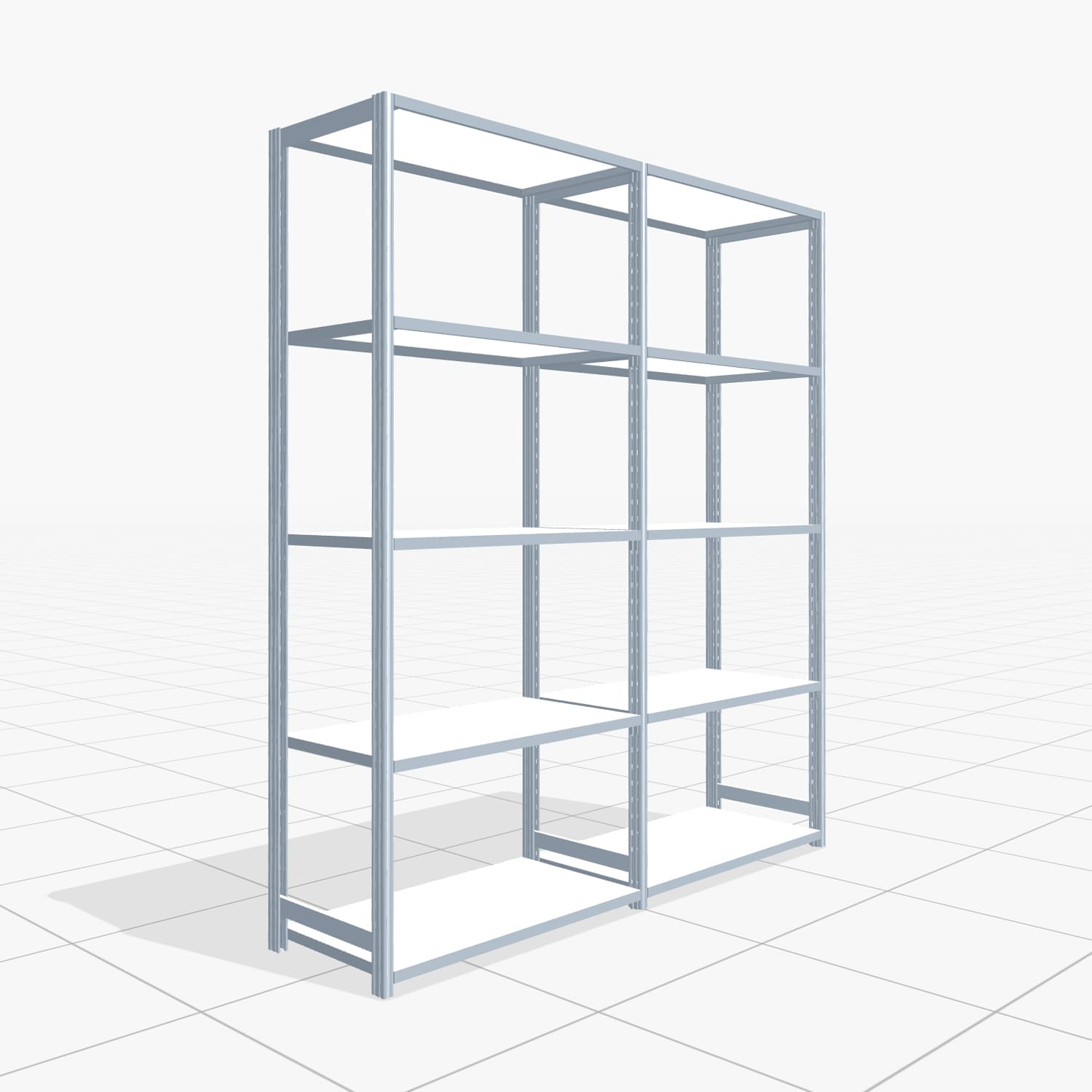 Rayonnages métalliques FBX 4000, H: 2.250 mm, L : 2.026 mm mm, P: 500 mm, niveaux : 5
