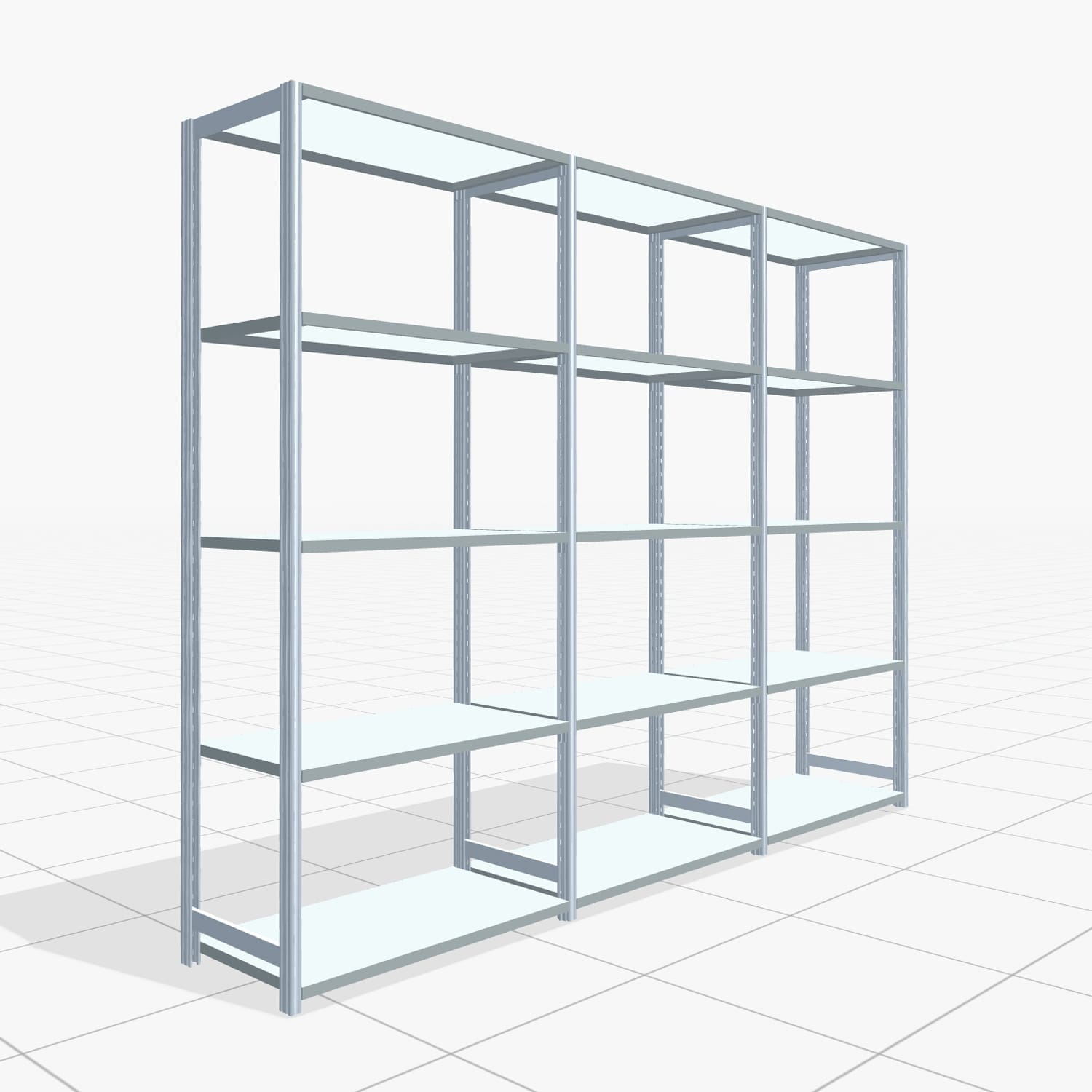 Rayonnages métalliques FBX 4000, H : 2.250 mm, L : 3.023 mm mm, P : 500 mm, Niveaux : 5