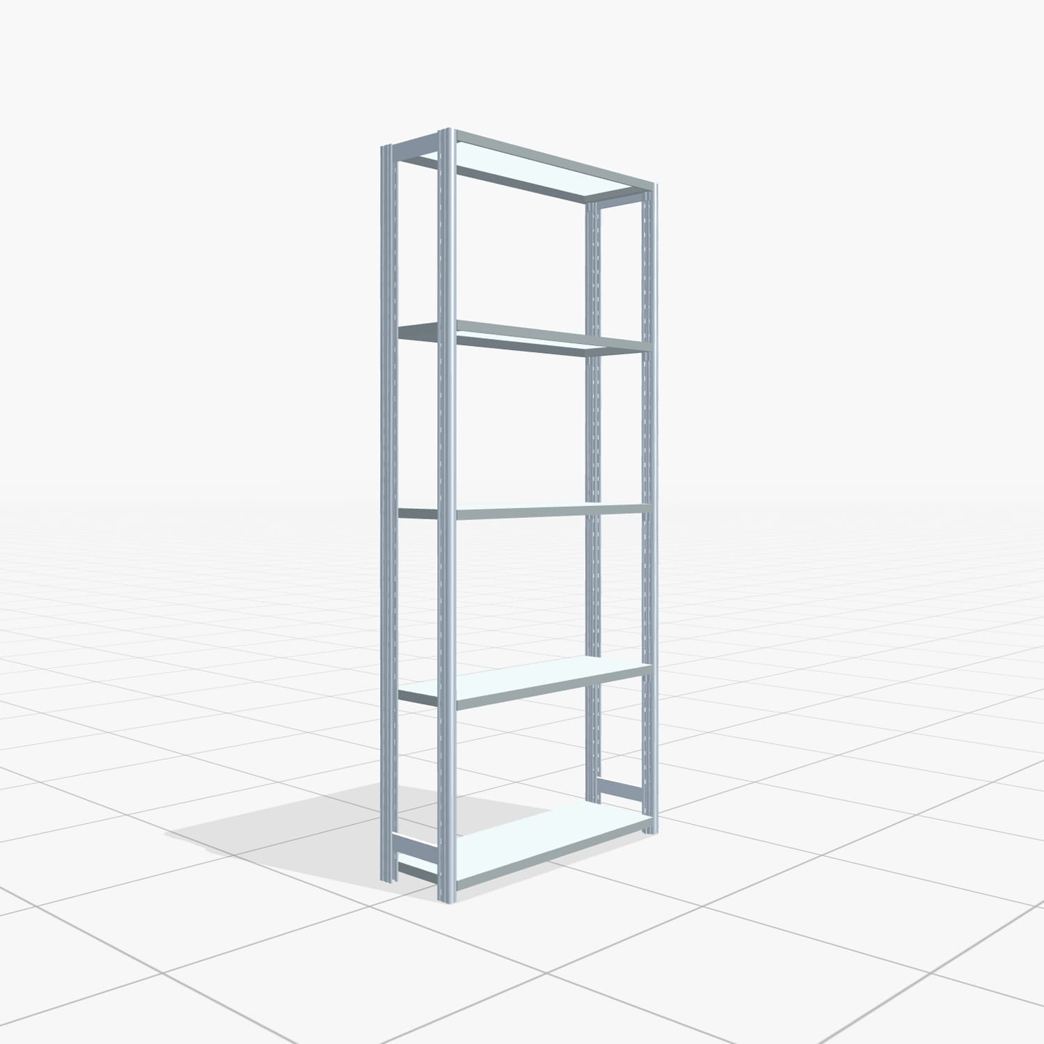 Rayonnages métalliques FBX 4000, H: 2.250 mm, B: 1.029 mm mm, P: 300 mm, niveaux : 5