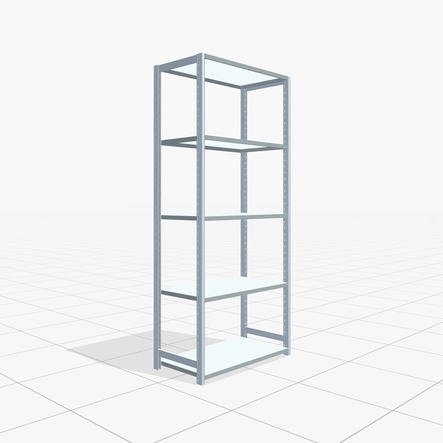 Rayonnages métalliques FBX 4000, H: 2.250 mm, L : 1.029 mm mm, P: 500 mm, niveaux : 5