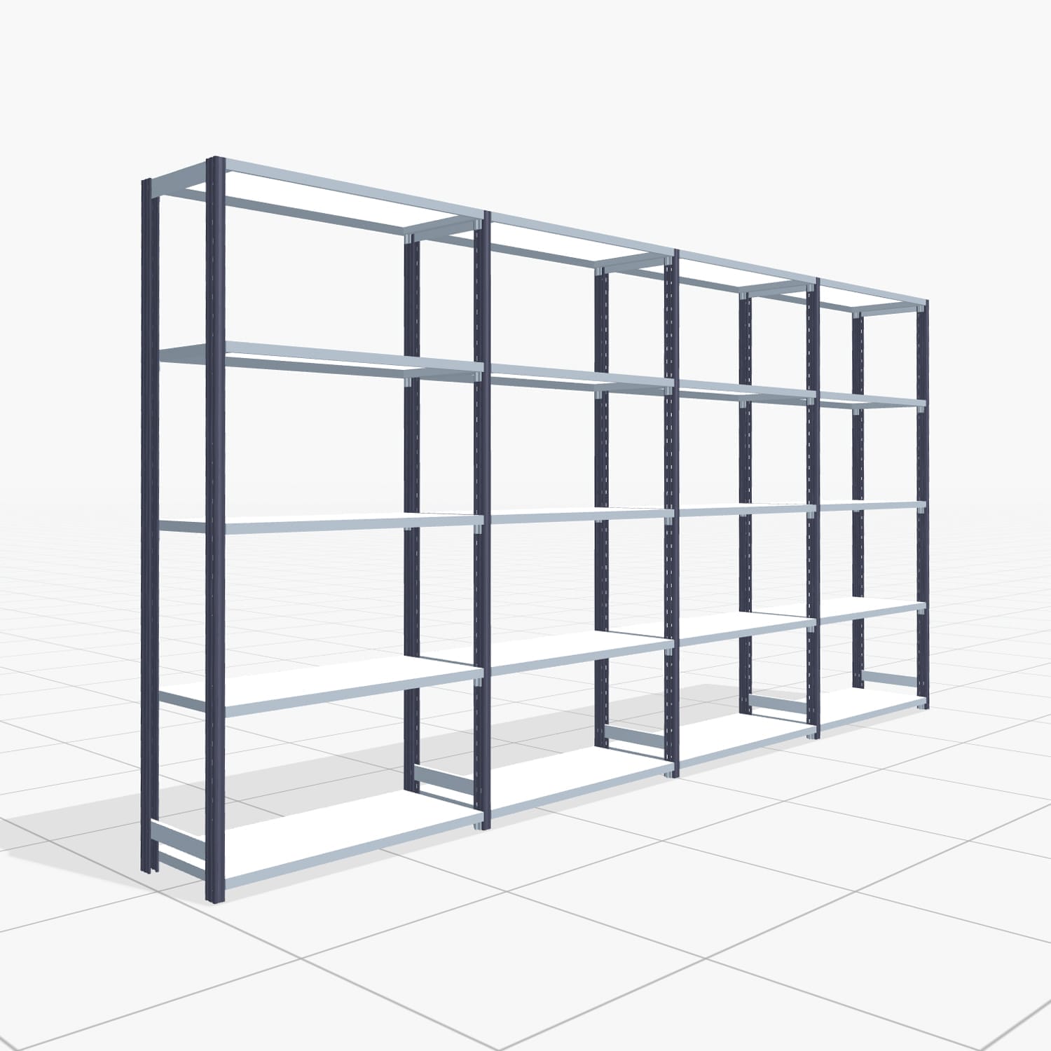 Legbordstelling FBX 4000, H: 2.000 mm, B: 4.020 mm mm, D: 400 mm, niveaus: 5