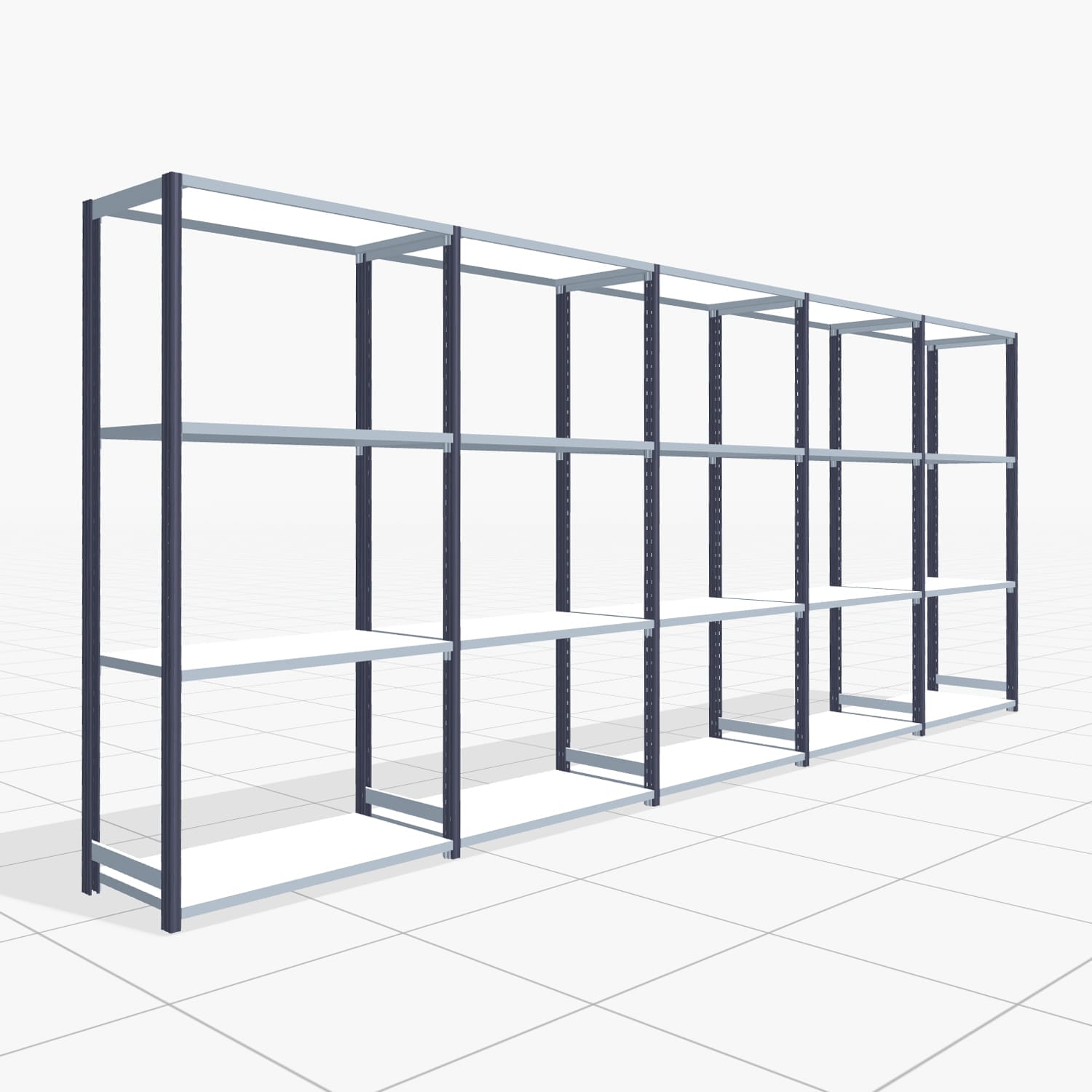 Legbordstelling FBX 4000, H: 2.000 mm, B: 5.017 mm mm, D: 500 mm, niveaus: 4