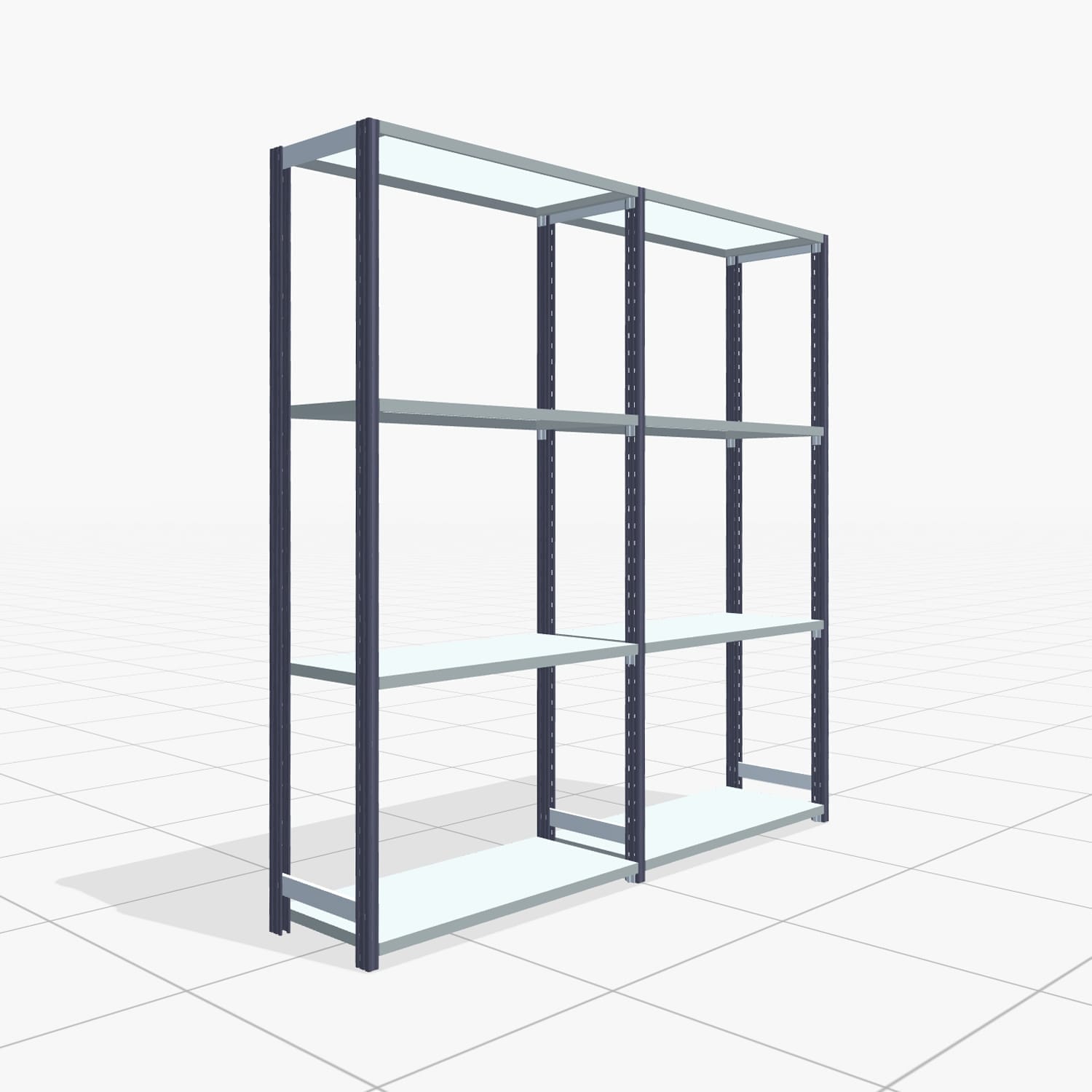 Legbordstelling FBX 4000, H: 2.000 mm, B: 2.026 mm mm, D: 400 mm, niveaus: 4