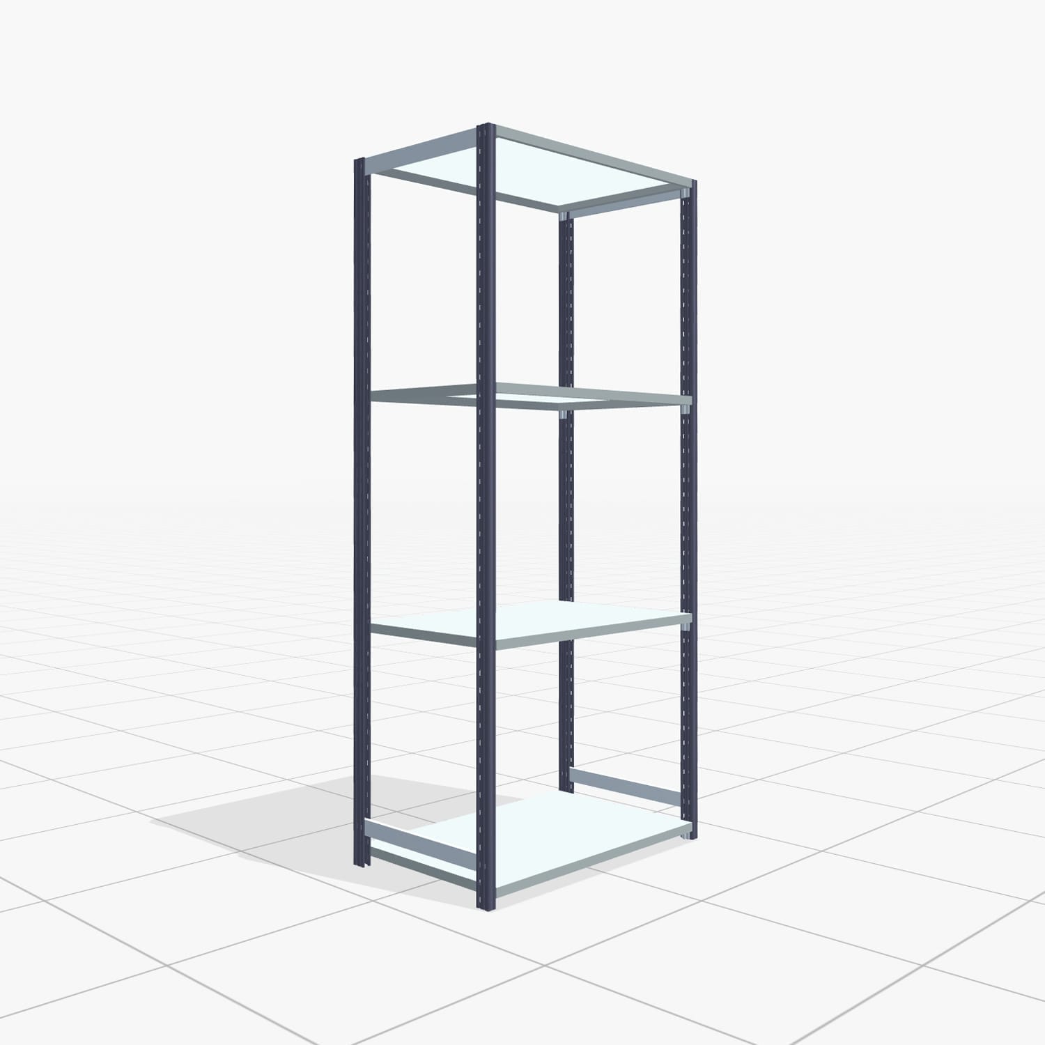 Rayonnages métalliques FBX 4000, H : 2 250 mm, L : 1 029 mm mm, P : 600 mm, Niveaux : 4