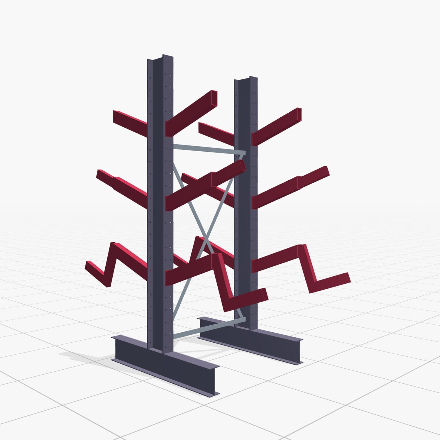Schuine armstellingen KHX 3020, H: 2.500 mm (IPE 200), B: 1101 mm, veldaantal: 1