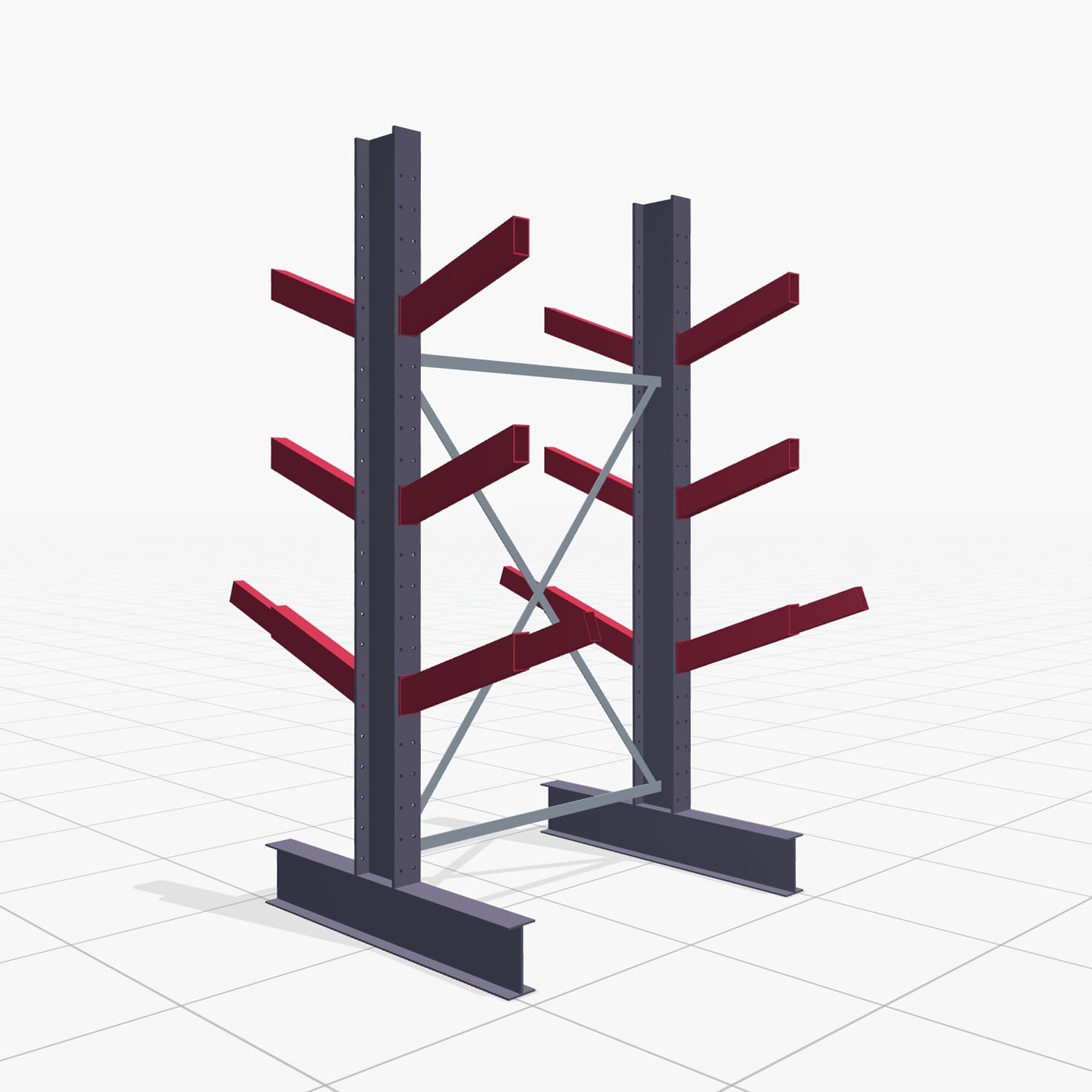Schuine armstellingen KHX 3020, H: 2.500 mm (IPE 200), B: 1386 mm, Veld aantal: 1
