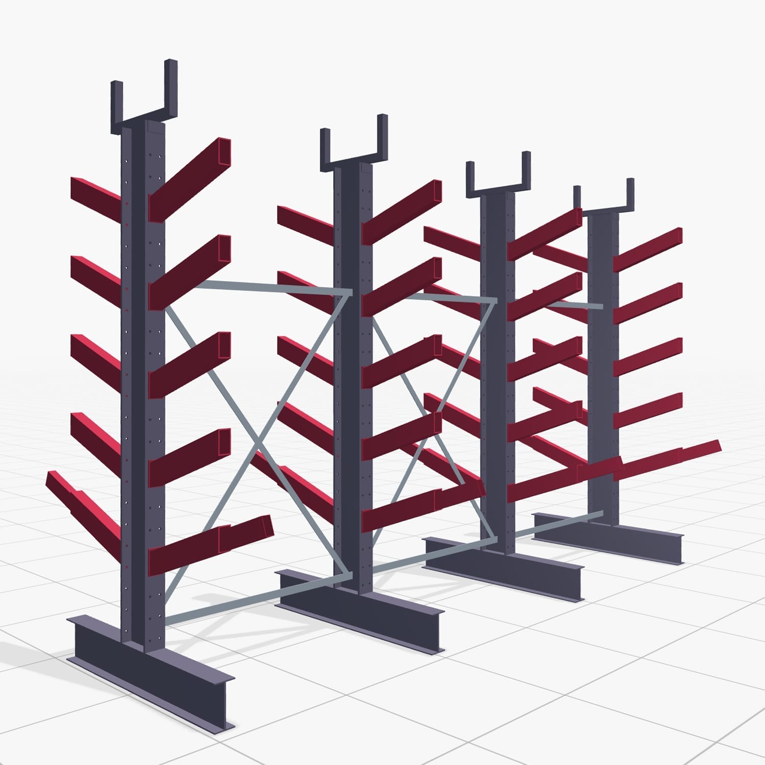 Schuine armstellingen KHX 3020, H: 2.500 mm (IPE 200), B: 3958 mm, Veld aantal: 3
