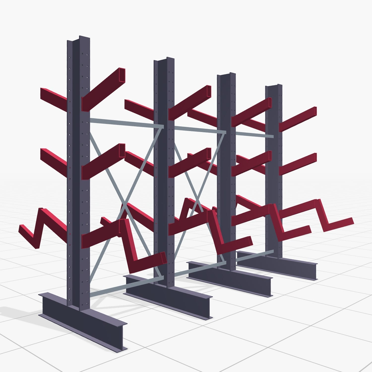 Schuine armstellingen KHX 3020, H: 2.500 mm (IPE 200), B: 3103 mm, veldaantal: 3