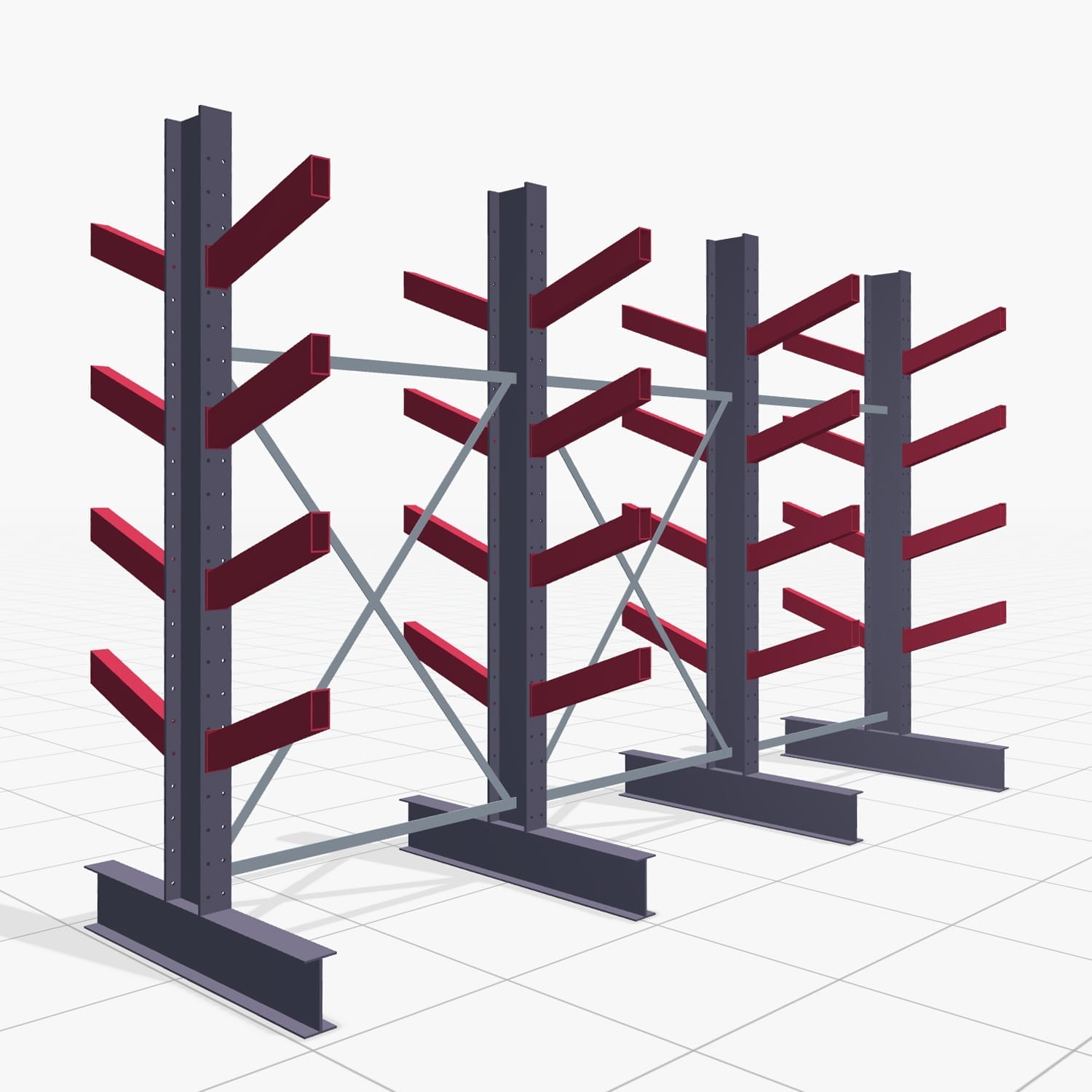 Schuine armstellingen KHX 3020, H: 2.500 mm (IPE 200), B: 3958 mm, Veld aantal: 3