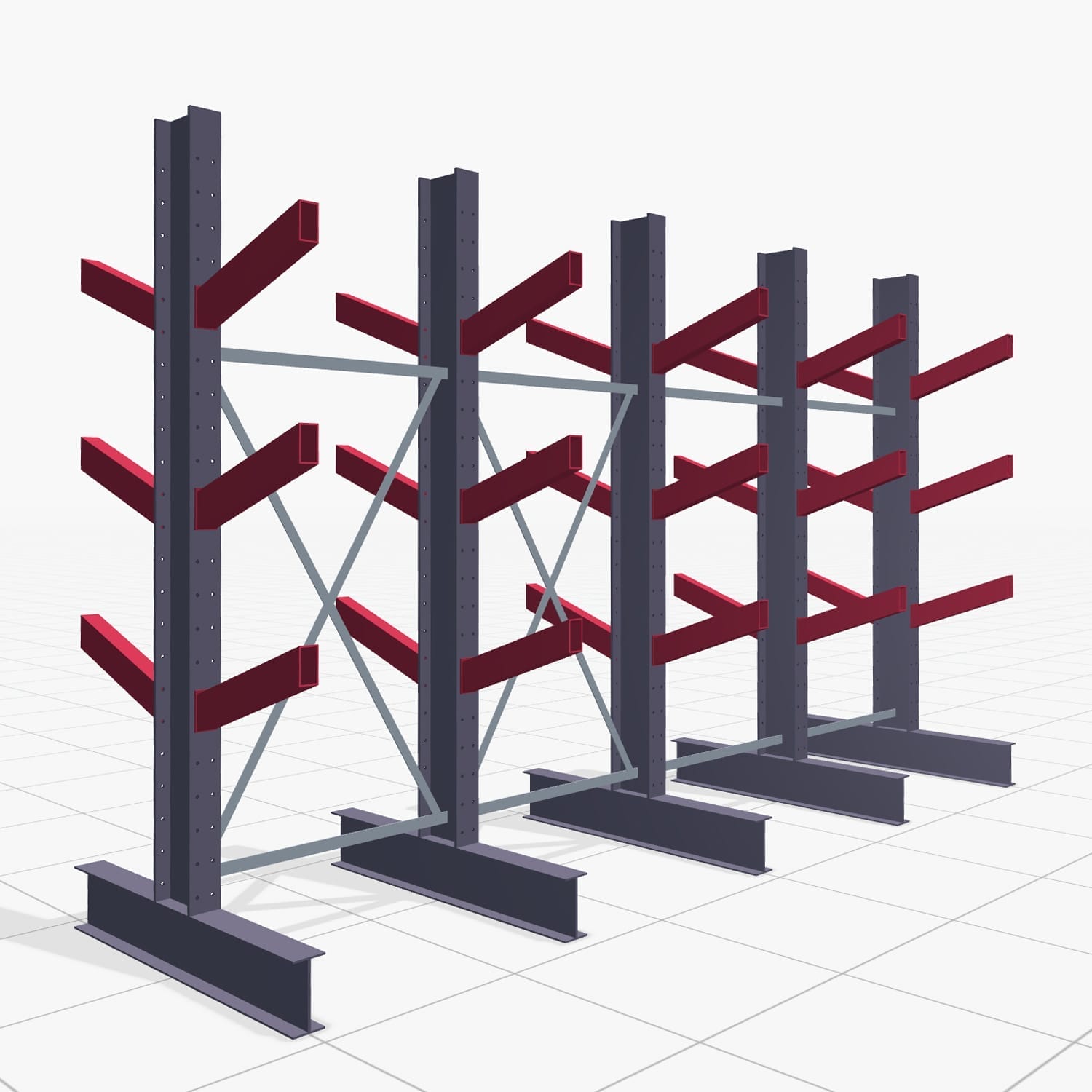 Schuine armstellingen KHX 3020, H: 2.500 mm (IPE 200), B: 4104 mm, aantal velden: 4