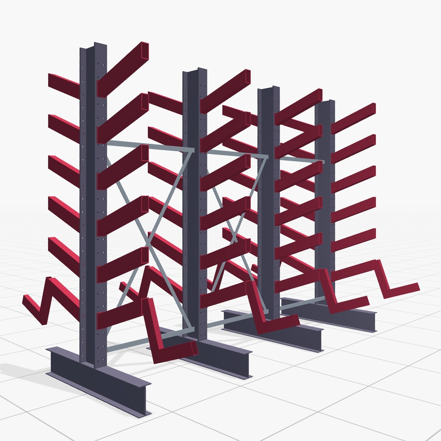 Schuine armstellingen KHX 3020, H: 2.500 mm (IPE 200), B: 3103 mm, aantal velden: 3