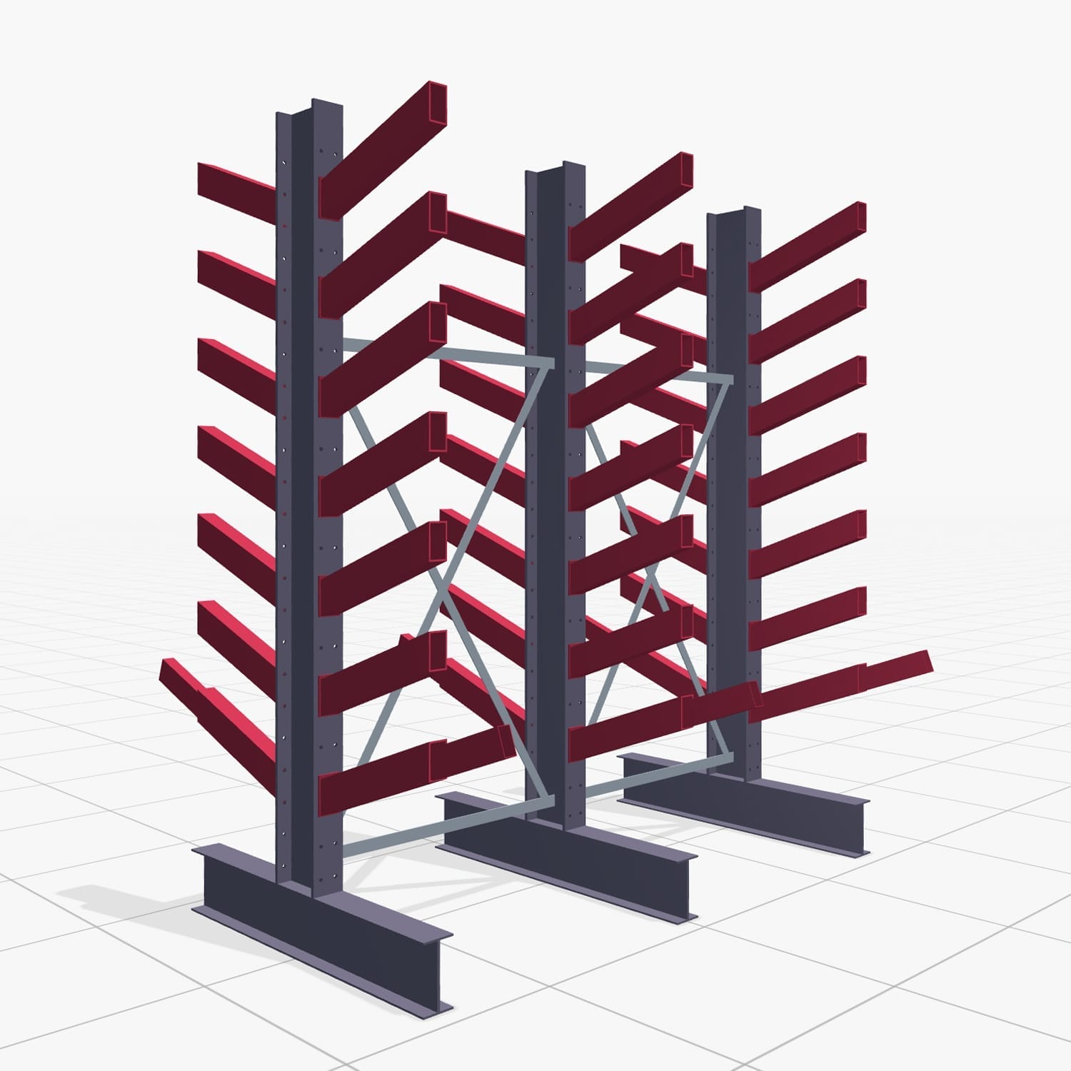 Schuine armstellingen KHX 3020, H: 2.500 mm (IPE 200), B: 2102 mm, aantal velden: 2