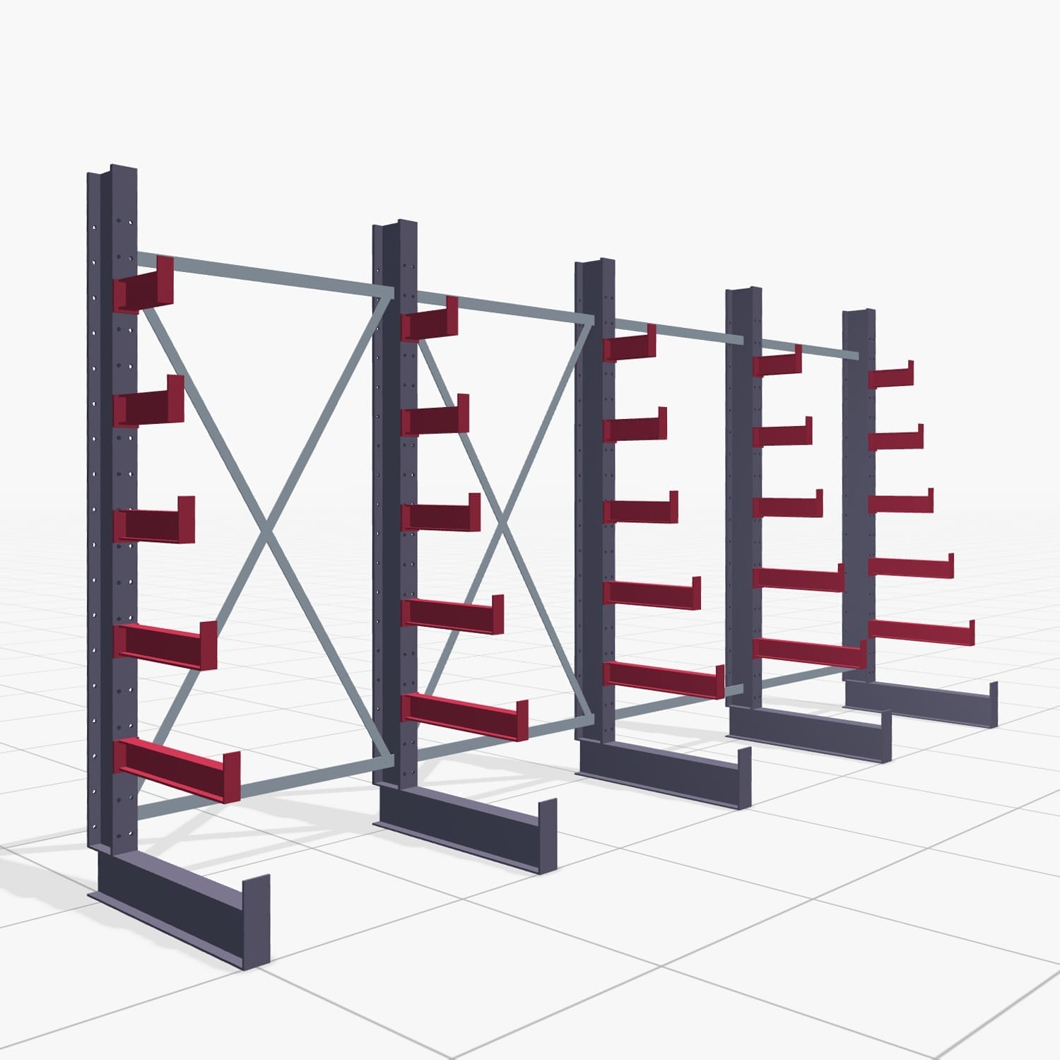 Kerstboomstellingen KHX 3030, H: 2.000 mm (IPE 120), B: 4068 mm, aantal vakken: 4, eenzijdig gebruik