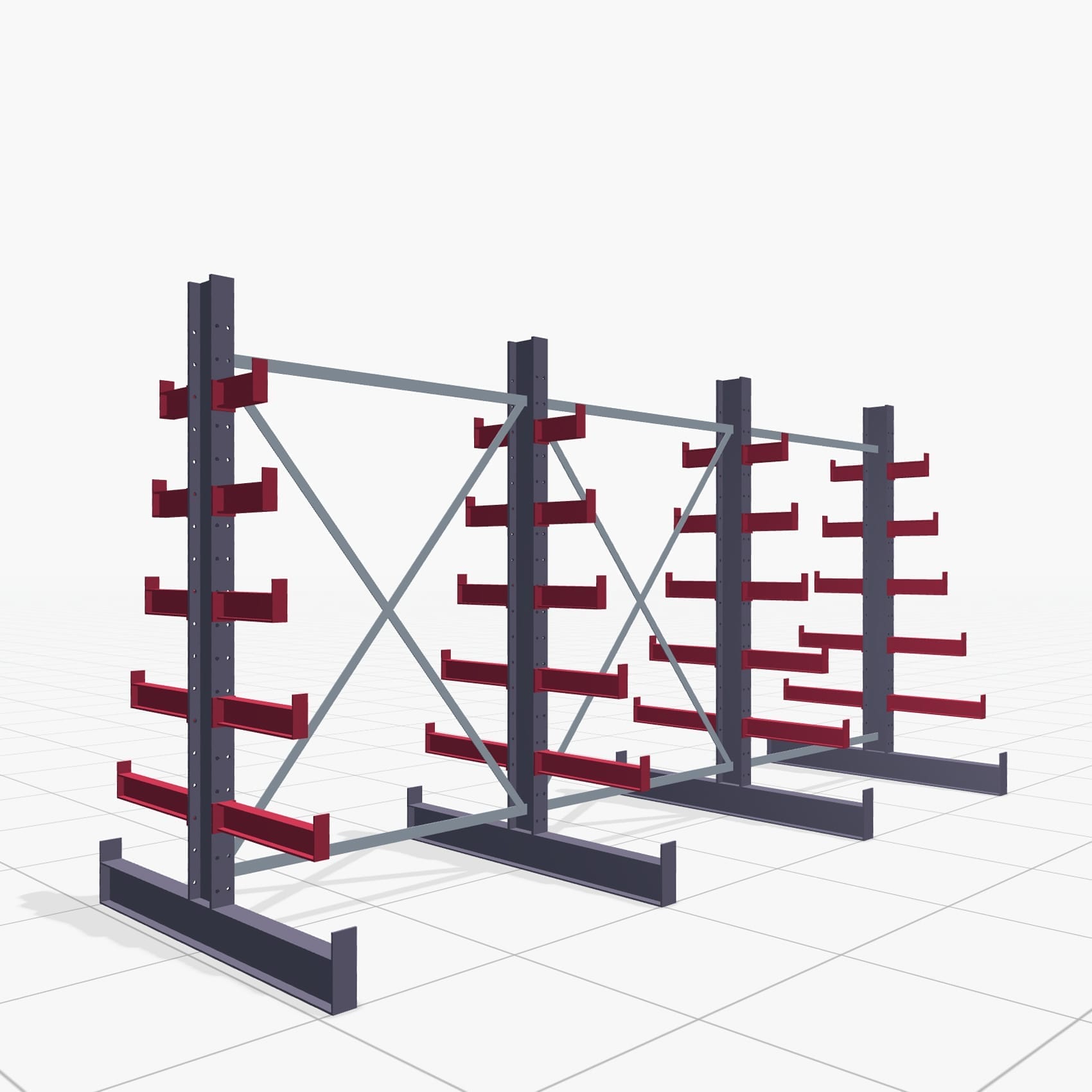 Kerstboomstellingen KHX 3030, H: 2.000 mm (IPE 120), B: 3922 mm, VeldAantal: 3, dubbelzijdig gebruik