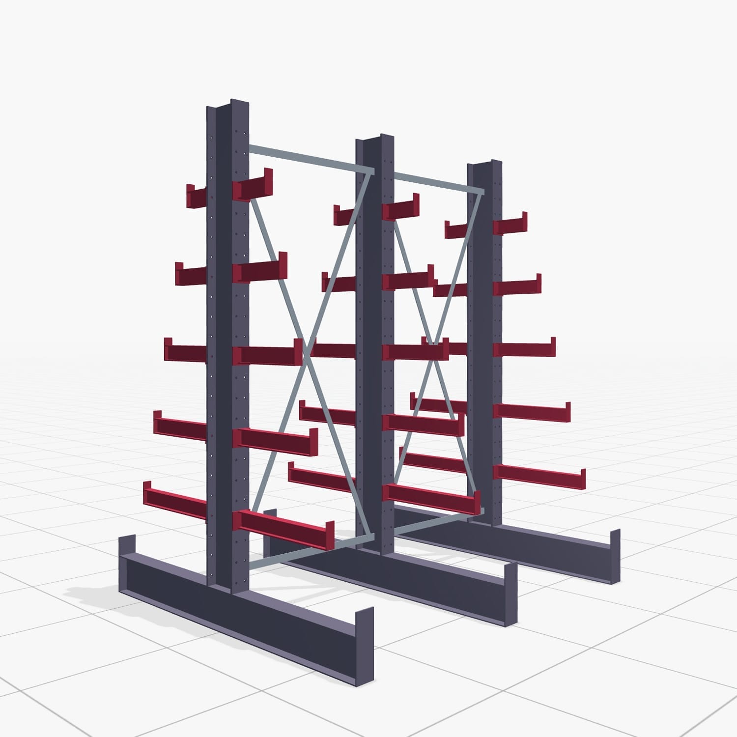 Kerstboomstellingen KHX 3030, H: 2.500 mm (IPE 140), B: 2066 mm, aantal vakken: 2, dubbelzijdig gebruik