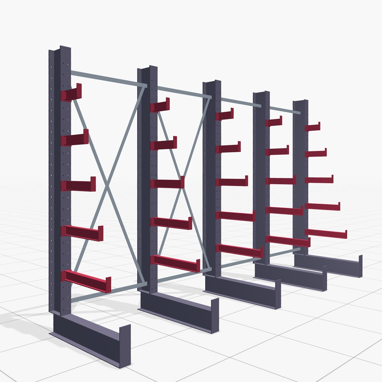 Kerstboomstellingen KHX 3030, H: 2.500 mm (IPE 140), B: 4068 mm, aantal velden: 4, enkelzijdig gebruik