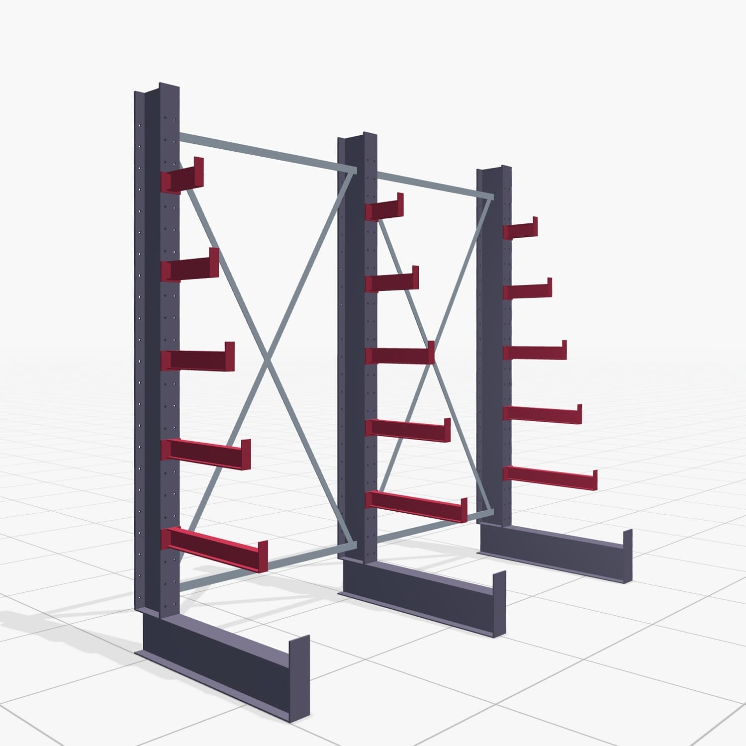 Kerstboomstellingen KHX 3030, H: 2.500 mm (IPE 140), B: 2636 mm, aantal velden: 2, eenzijdig gebruik