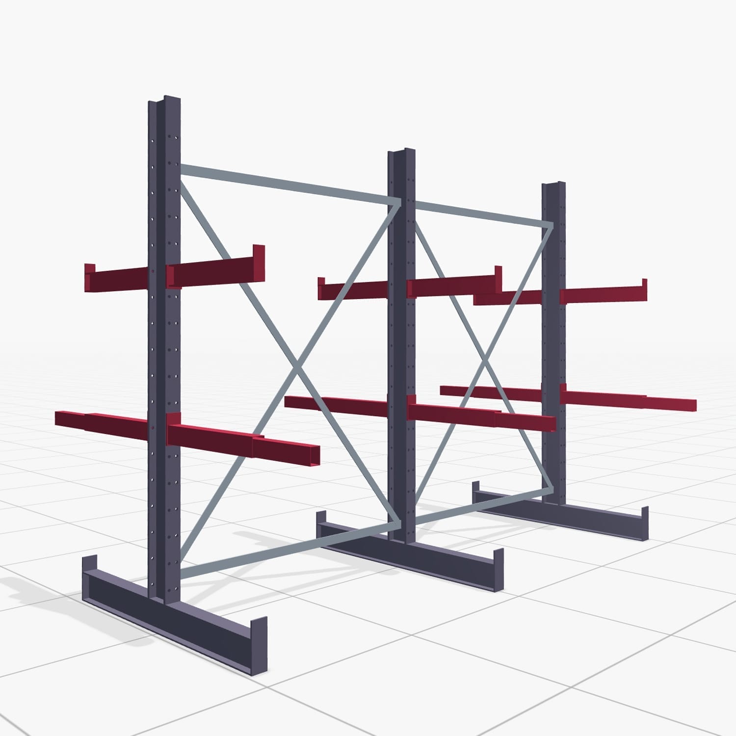 Rayonnages menuiserie KHX 3010, utilisation double face, H : 2.000 mm, L : 2636 mm, 500 mm (900 kg)