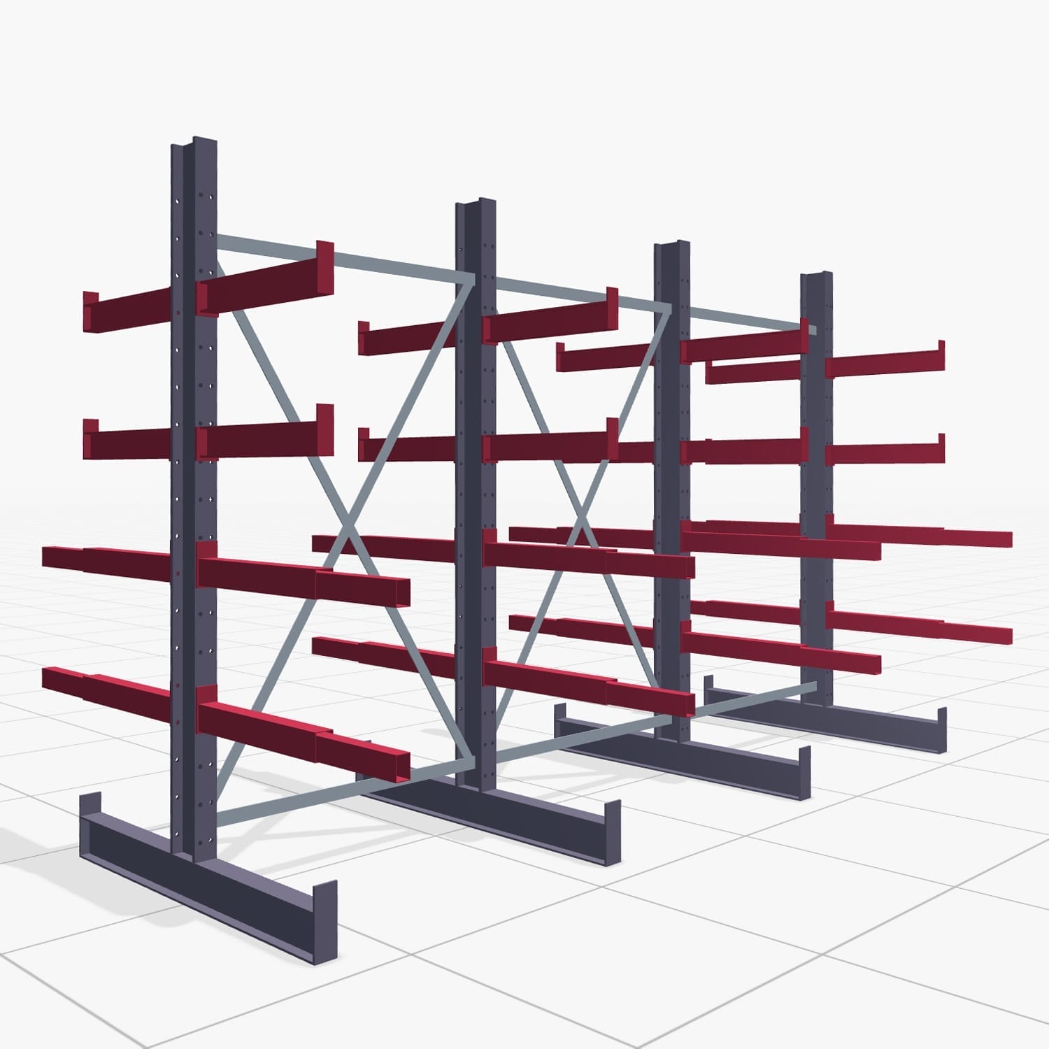 Rayonnages menuiserie KHX 3010, utilisation double face, H : 2.000 mm, L : 3067 mm, 500 mm (900 kg)